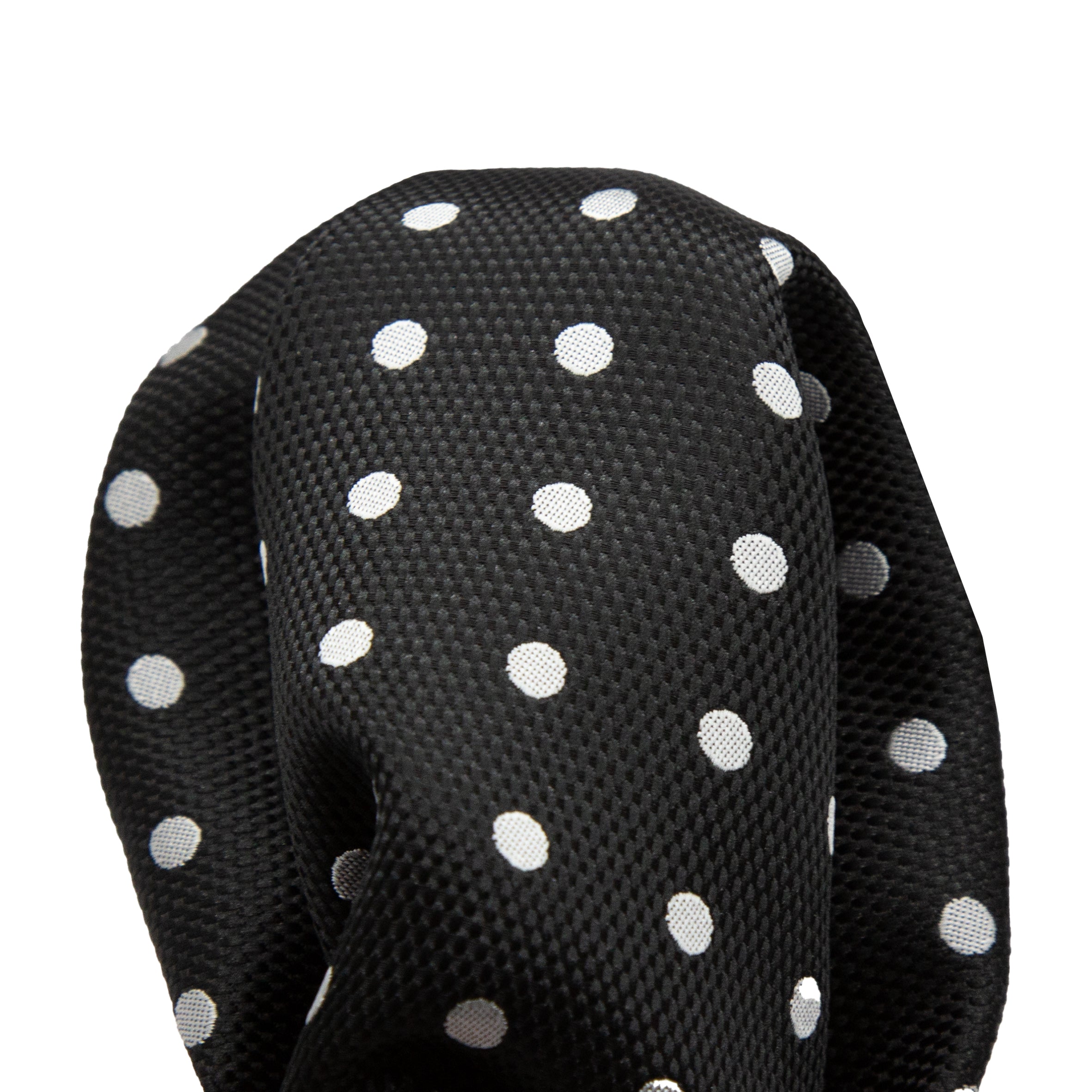 Black/White Luxury Polka Dot Textured Weave Pocket Square