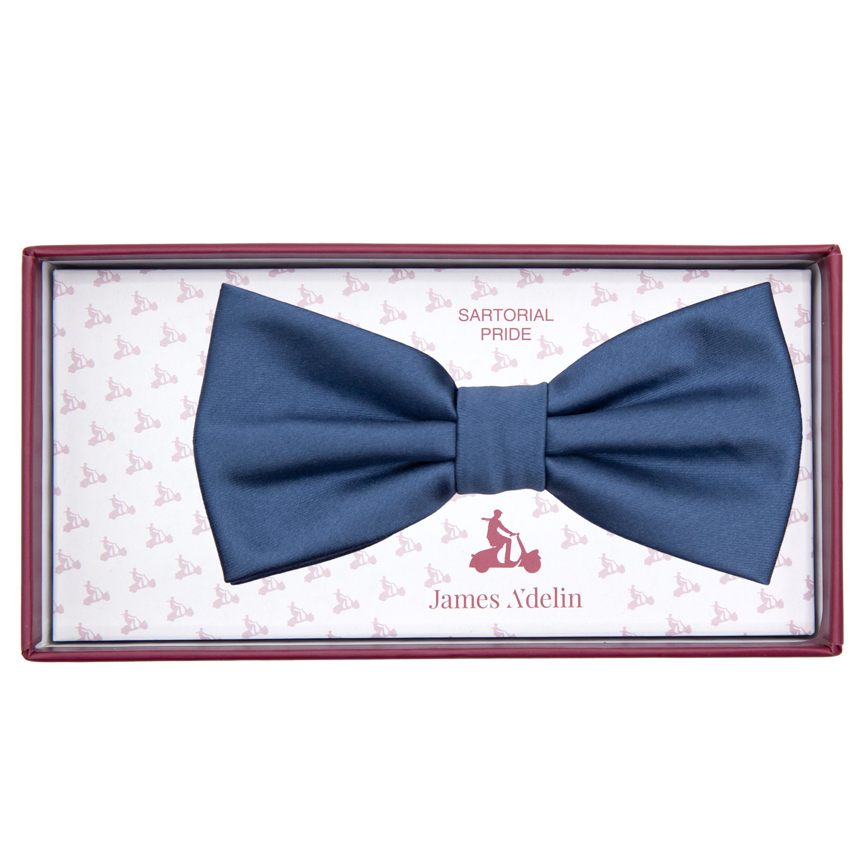 Slate Blue Luxury Satin Weave Bow Tie