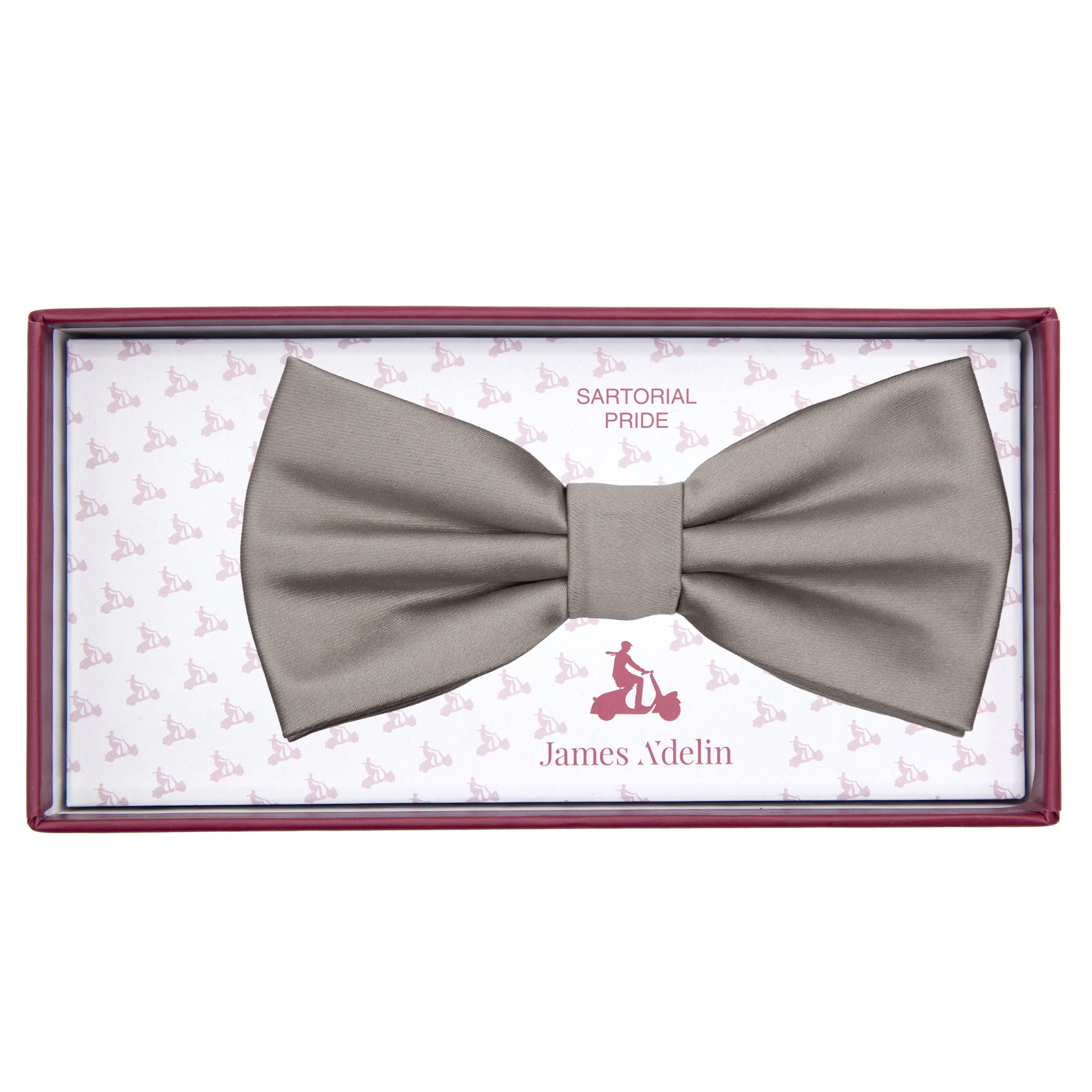 Mushroom Luxury Satin Weave Bow Tie