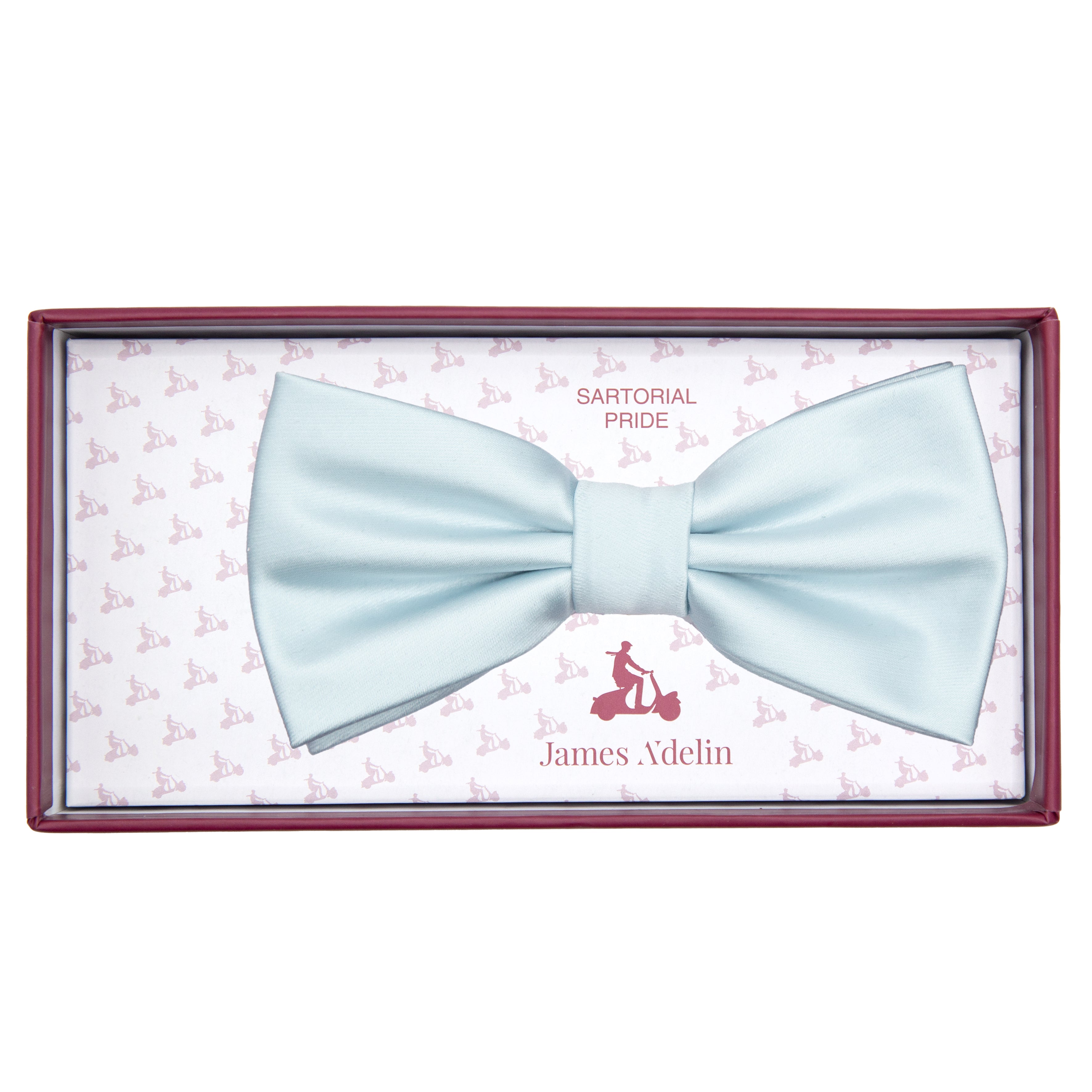 Ice Blue Luxury Satin Weave Bow Tie