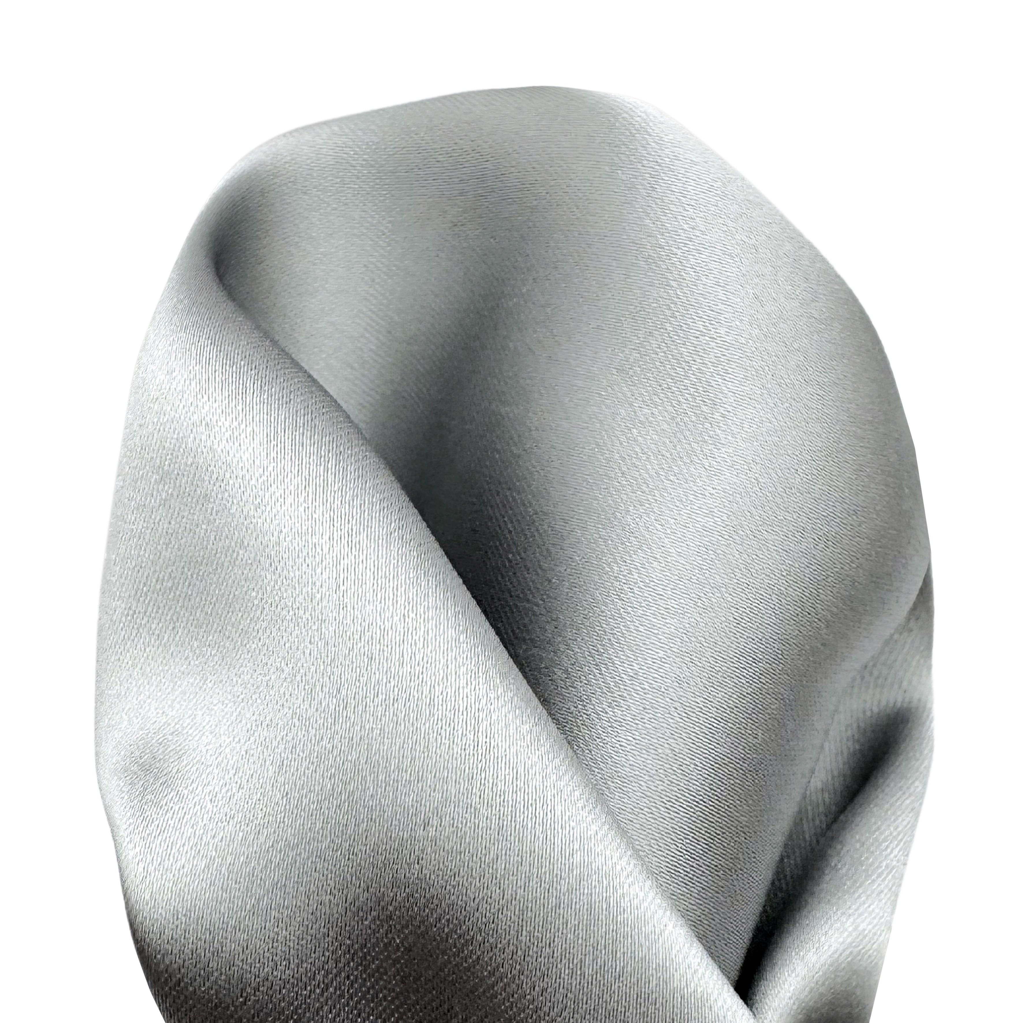 Silver Luxury Satin Weave Pocket Square