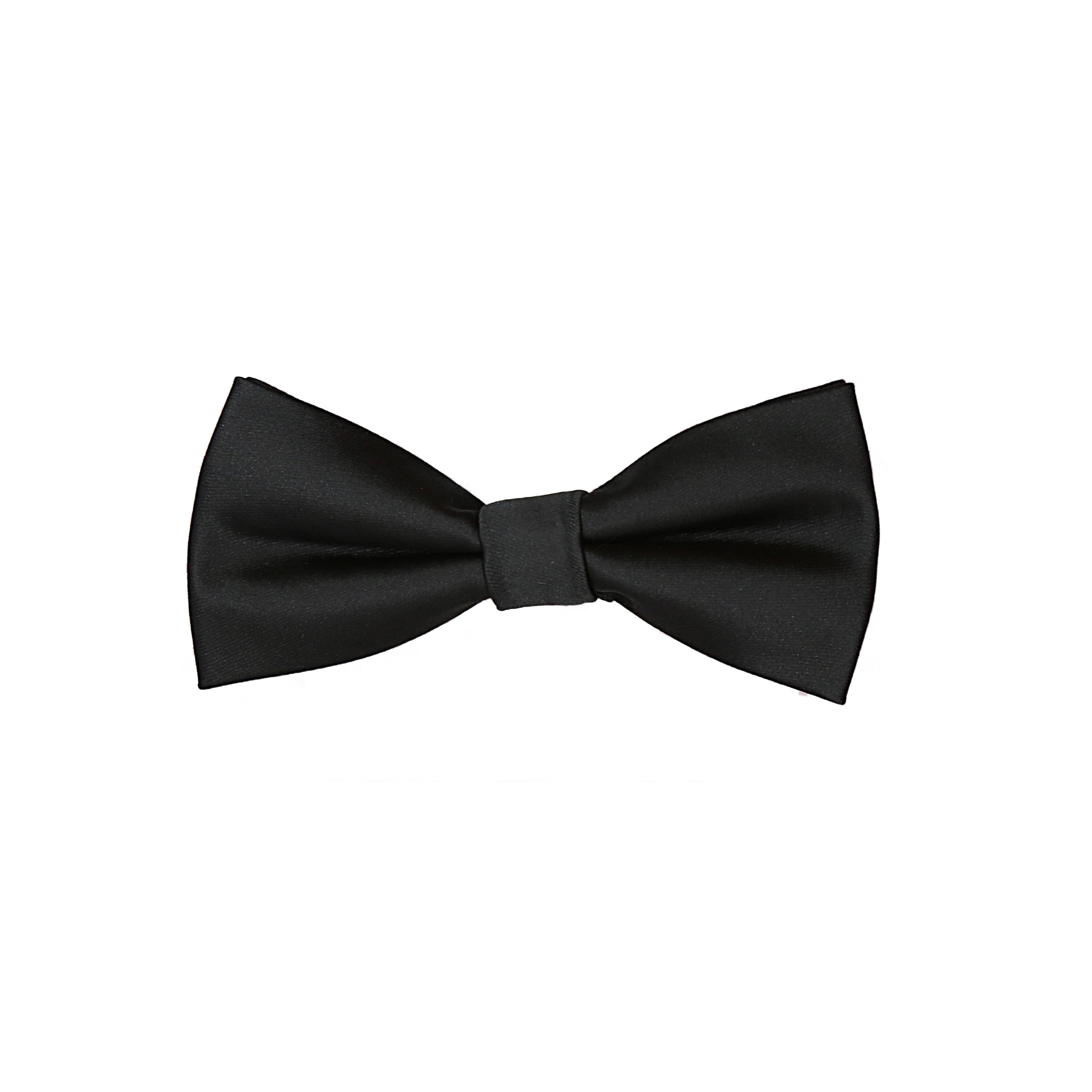 Black Luxury Satin Weave Skinny Bow Tie