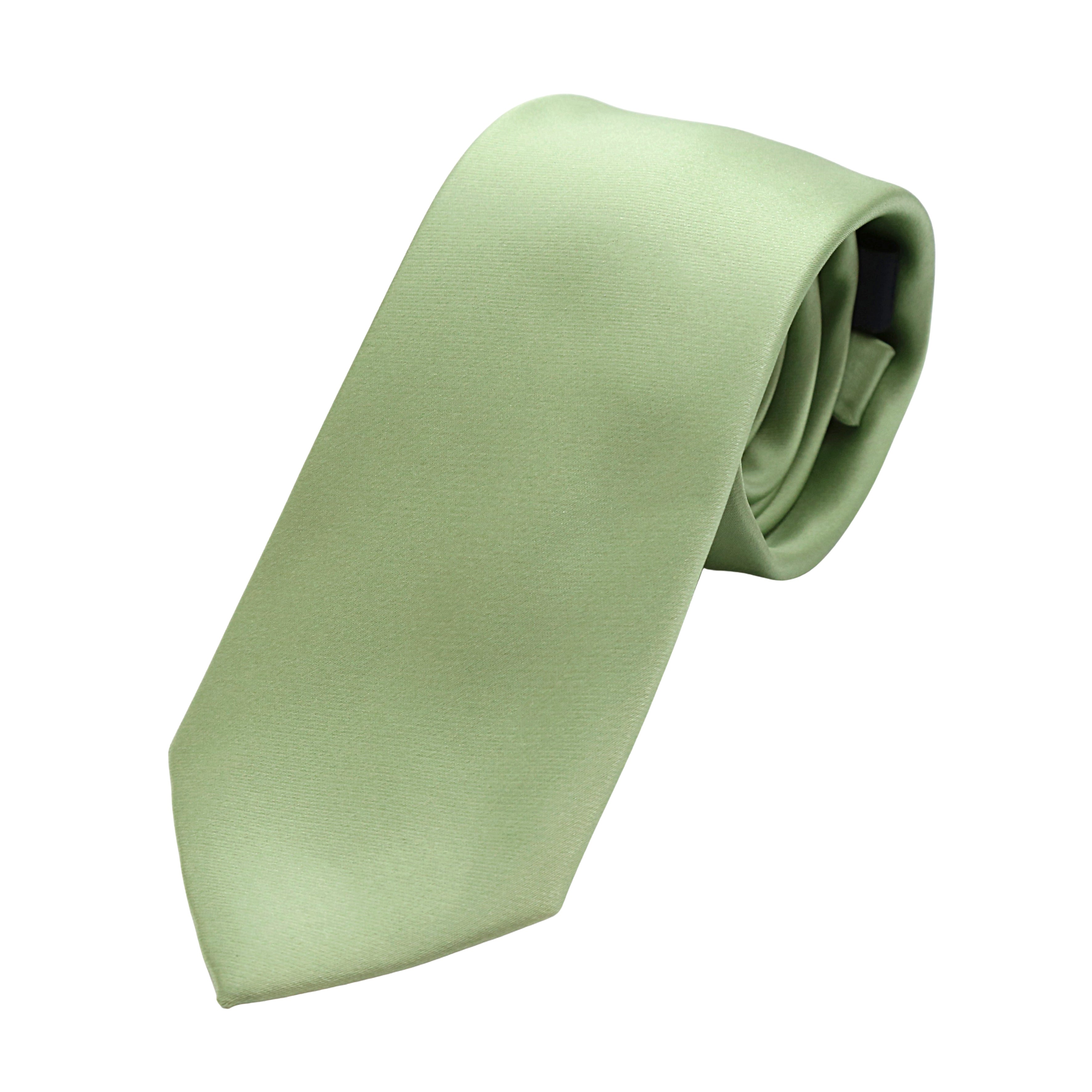 Sage Green Luxury Satin Weave Neck Tie