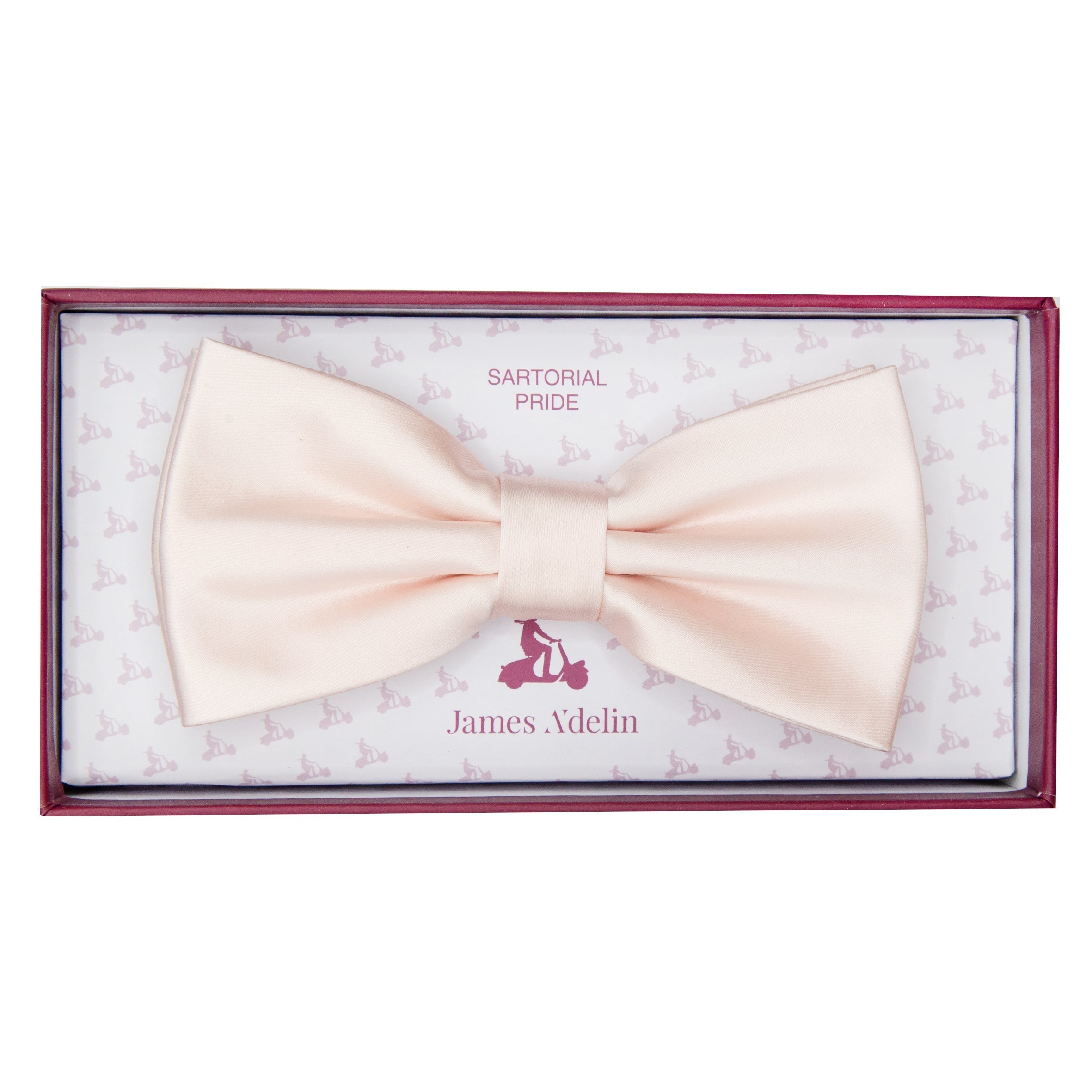 Light Pink Luxury Satin Weave Bow Tie