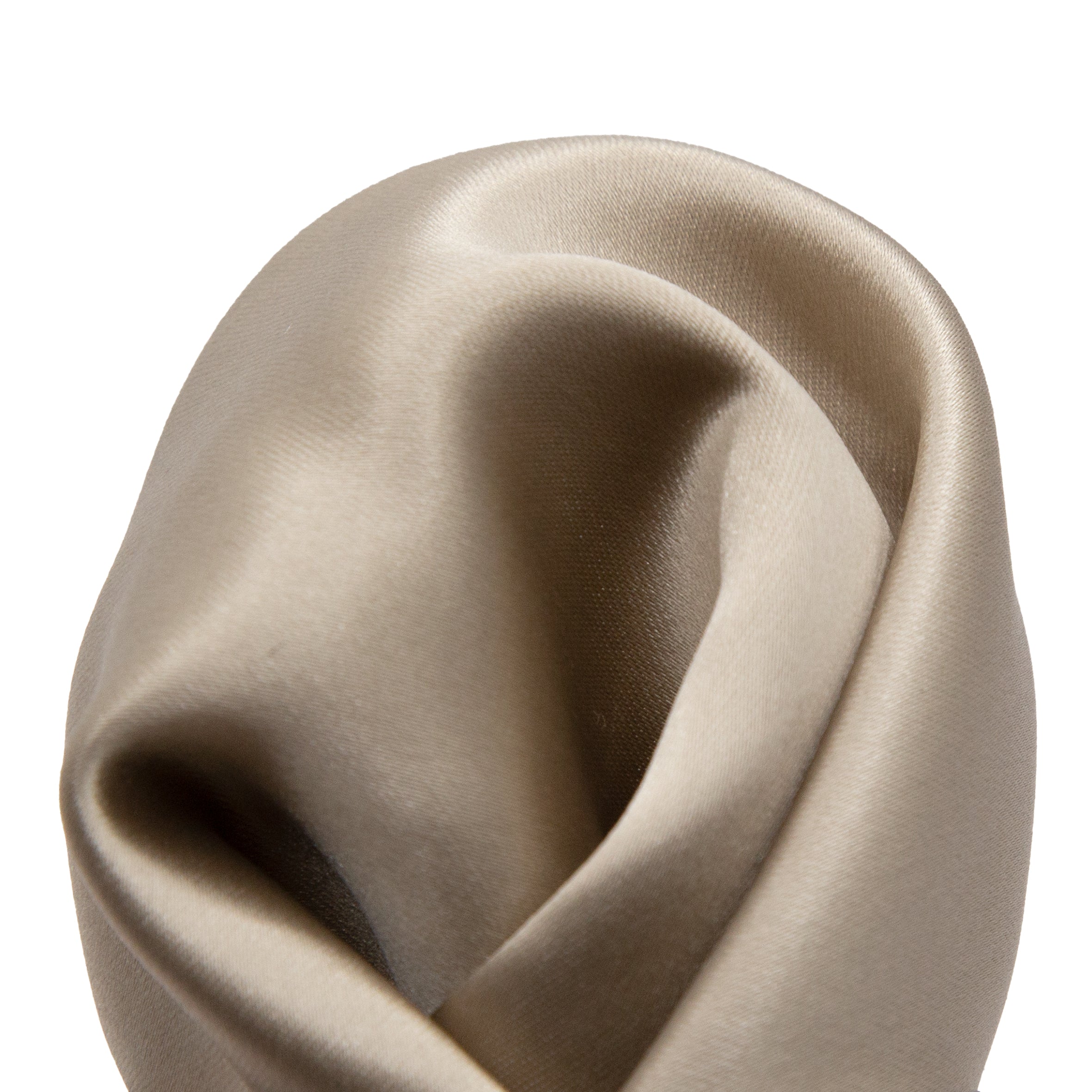 Taupe Luxury Satin Weave Pocket Square