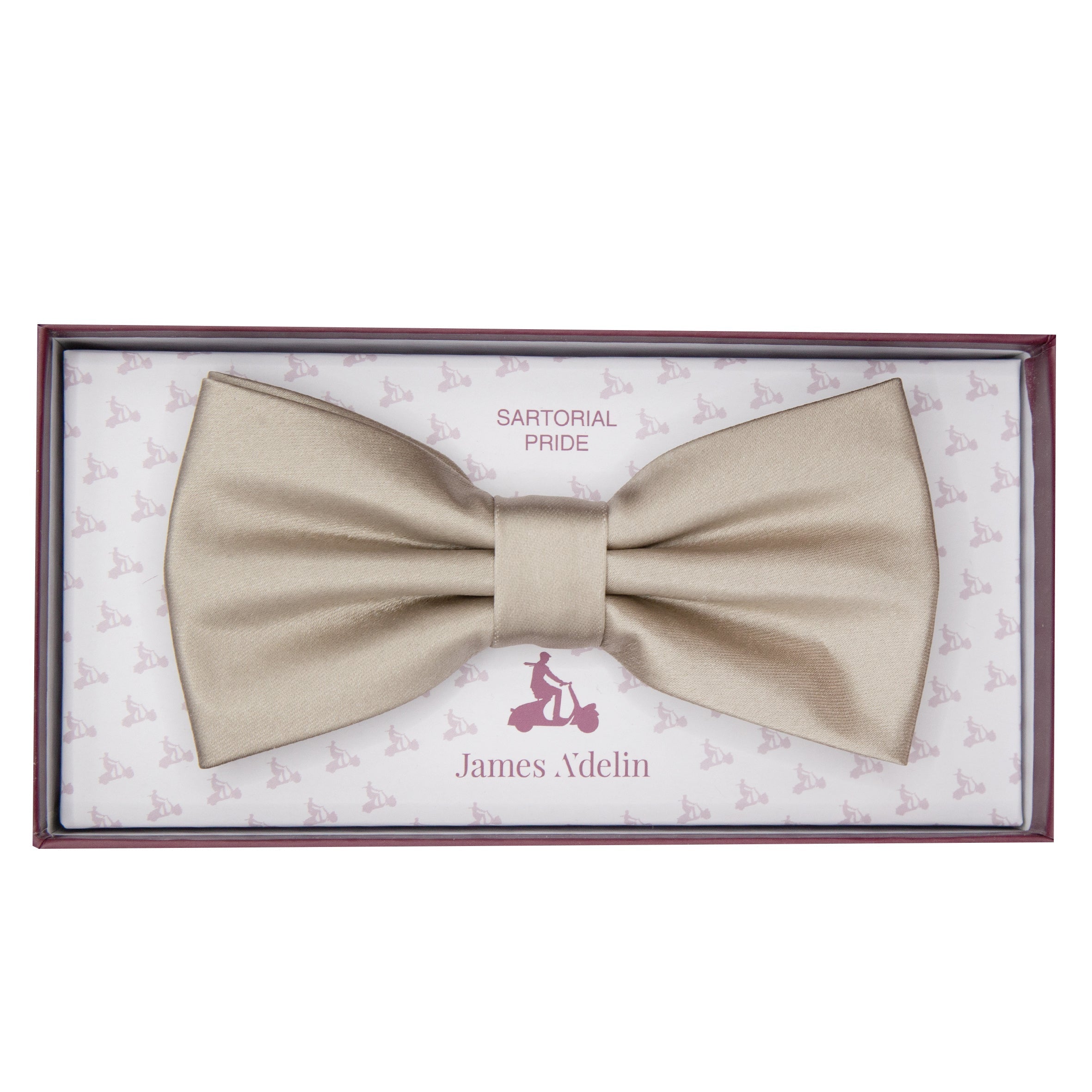 Taupe Luxury Satin Weave Bow Tie