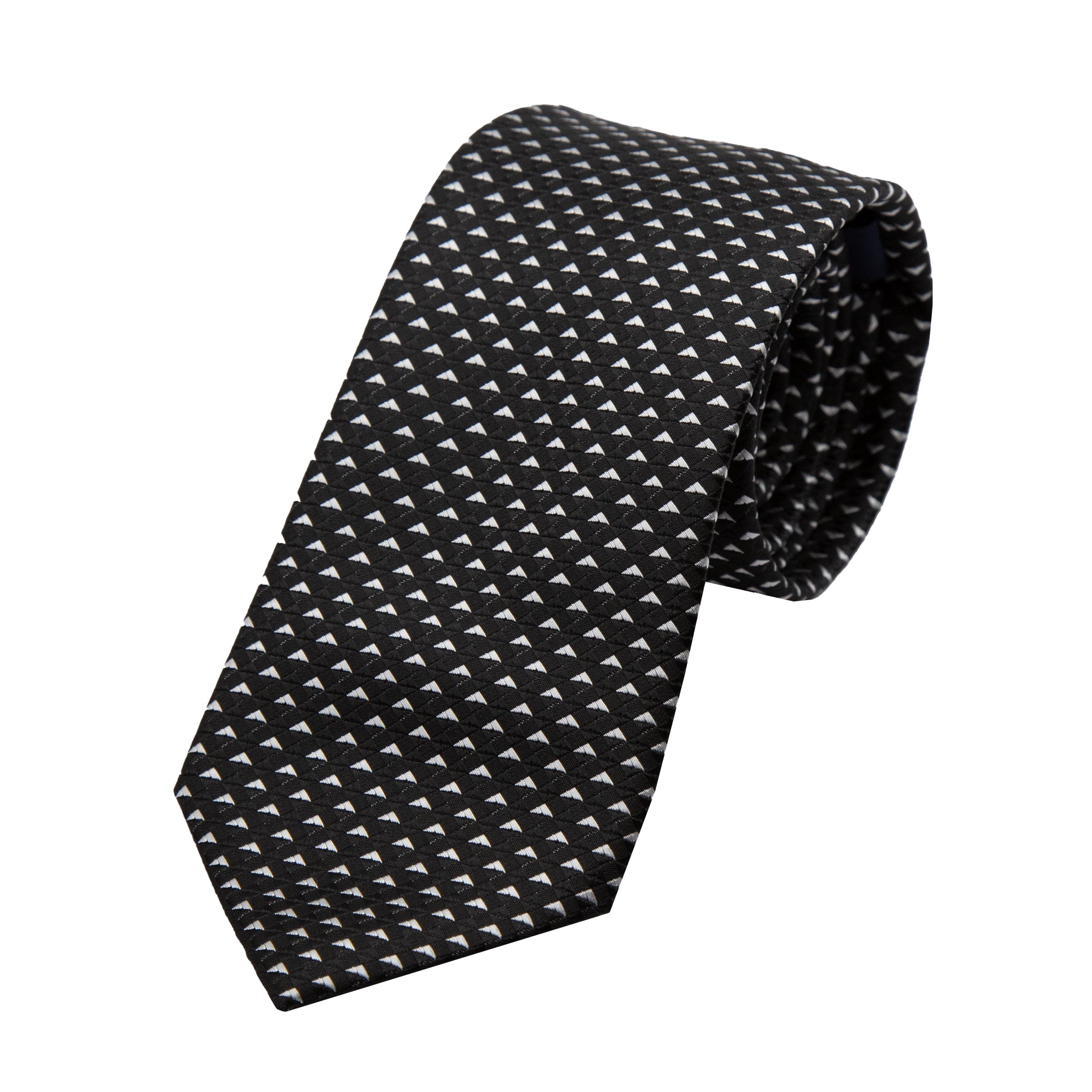 Black/White Luxury Textured Weave Neck Tie