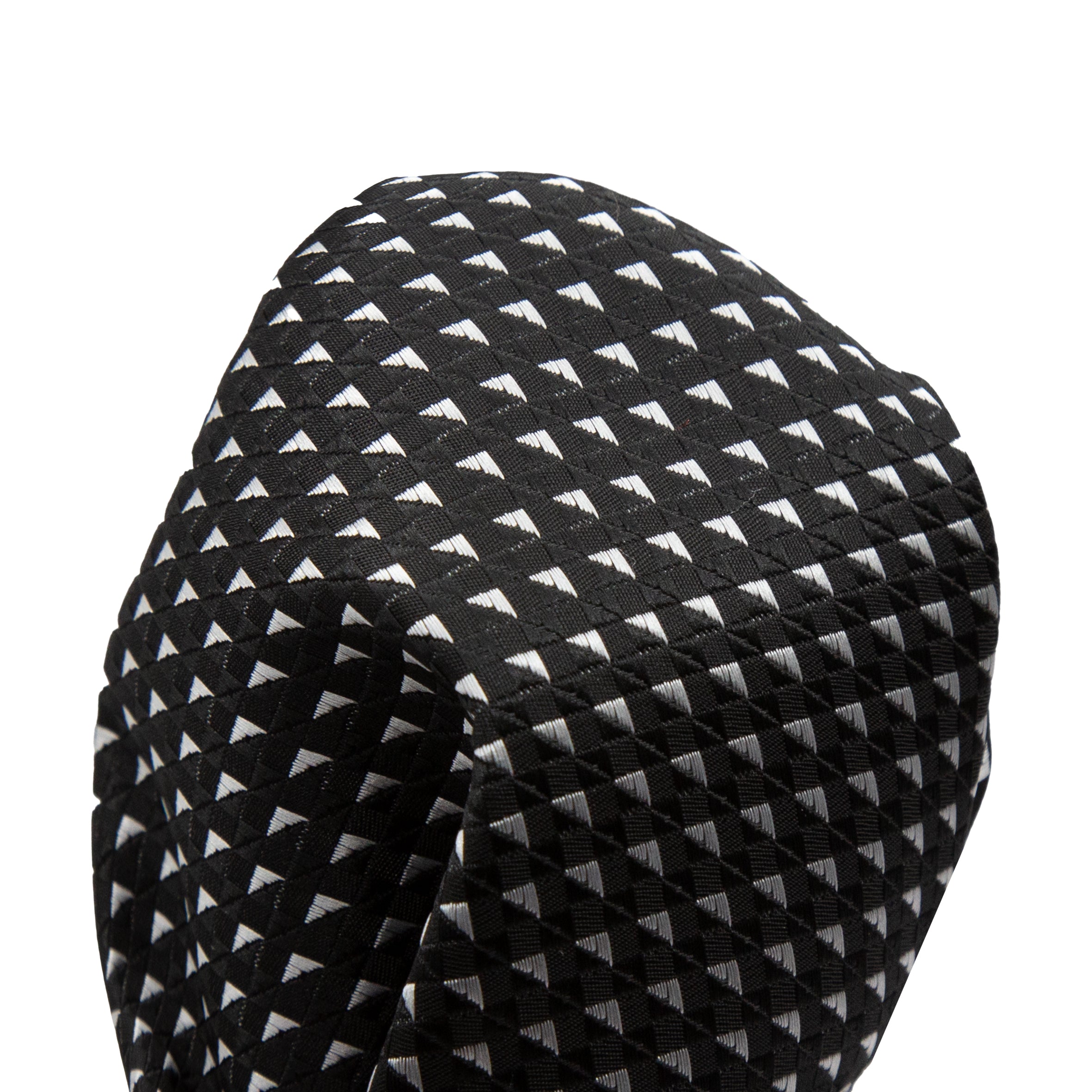 Black/White Luxury Textured Weave Pocket Square