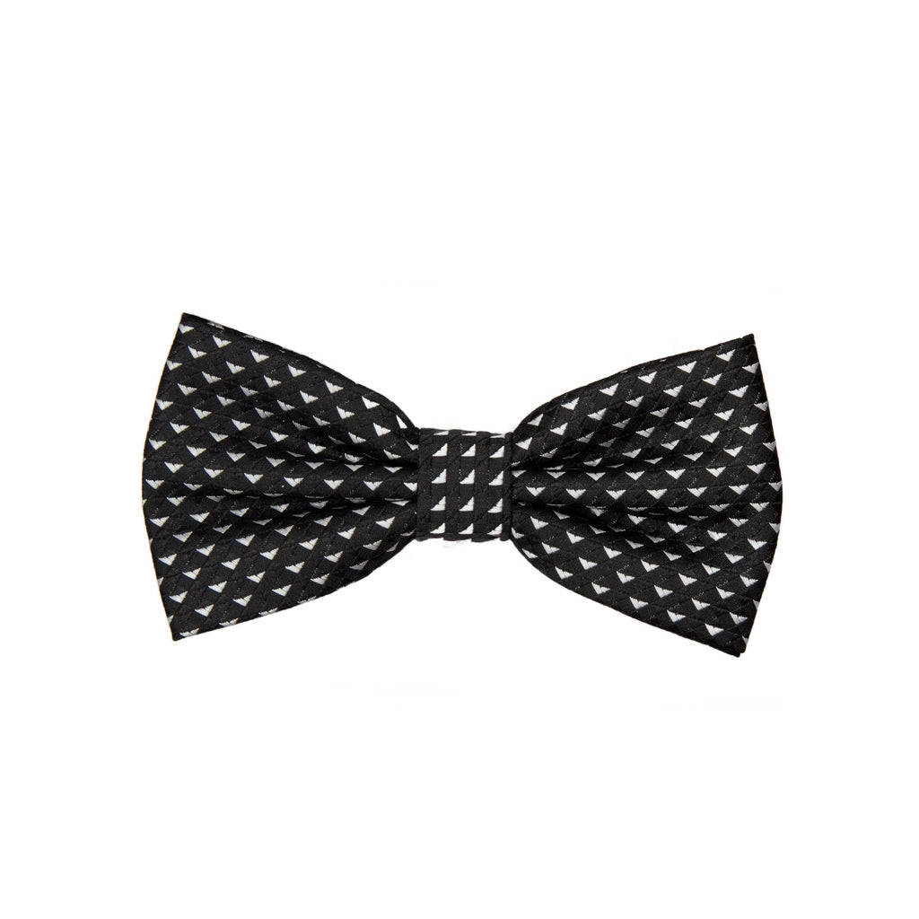 Black/White Luxury Textured Weave Bow Tie