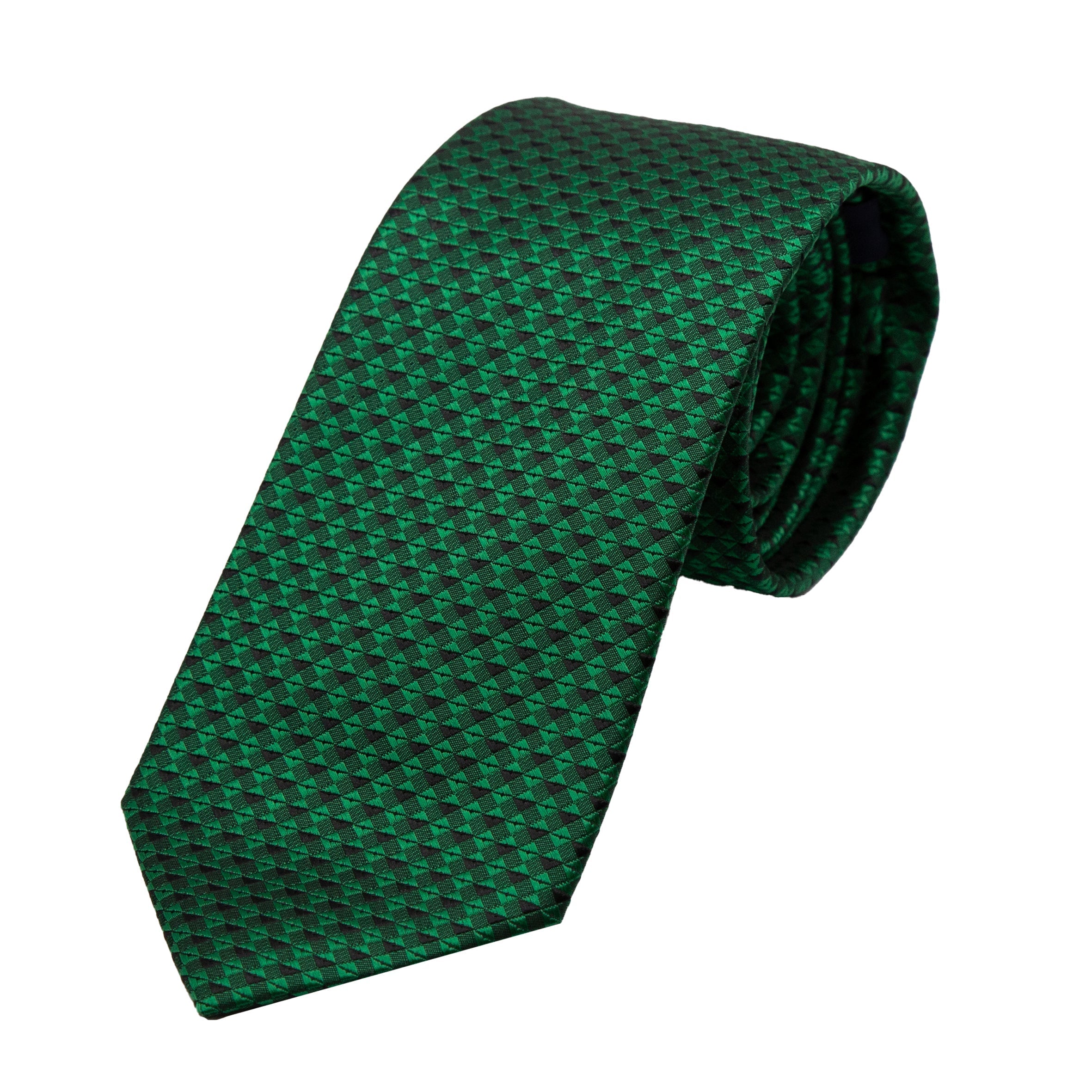 Green/Black Luxury Textured Weave Neck Tie