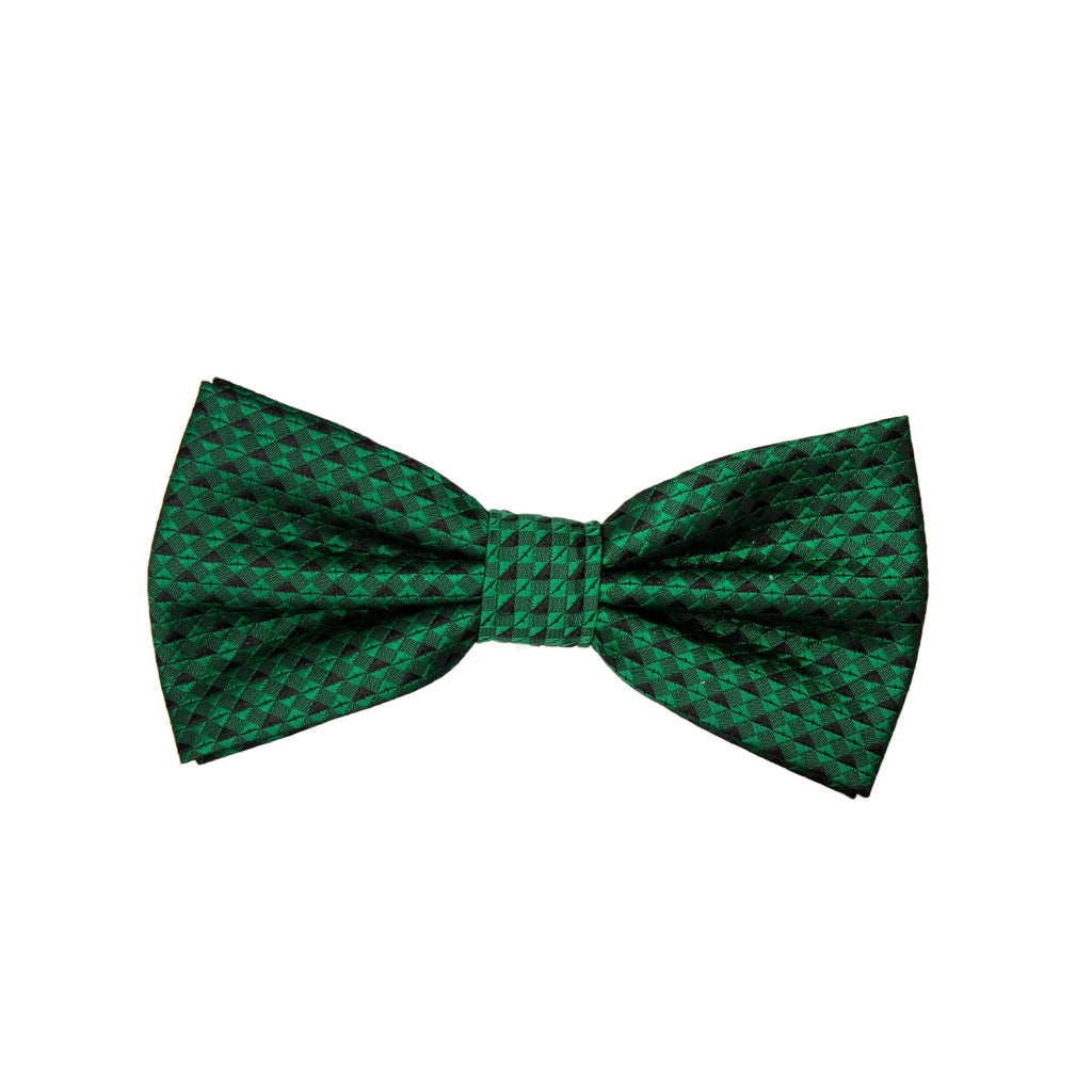 Green/Black Luxury Textured Weave Bow Tie