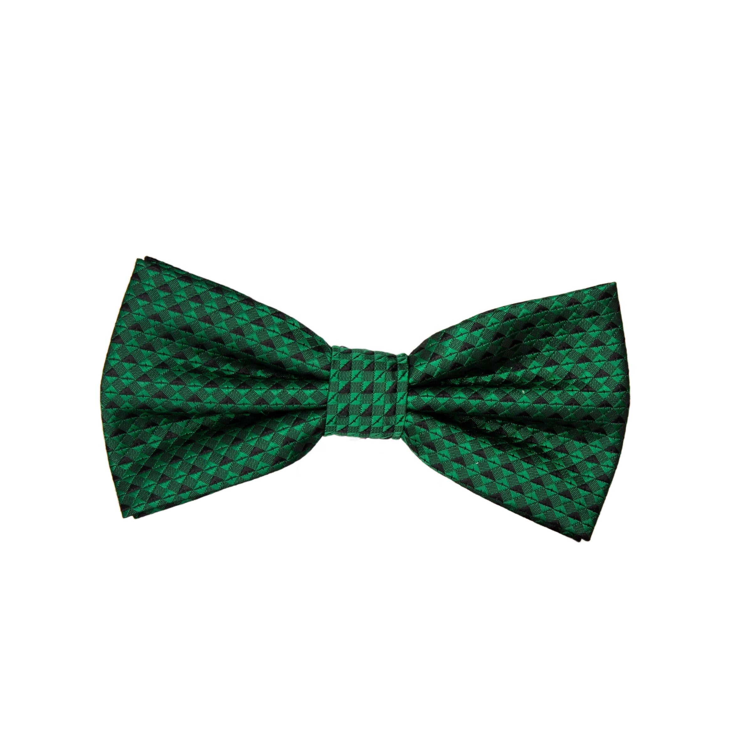 Green/Black Luxury Textured Weave Bow Tie