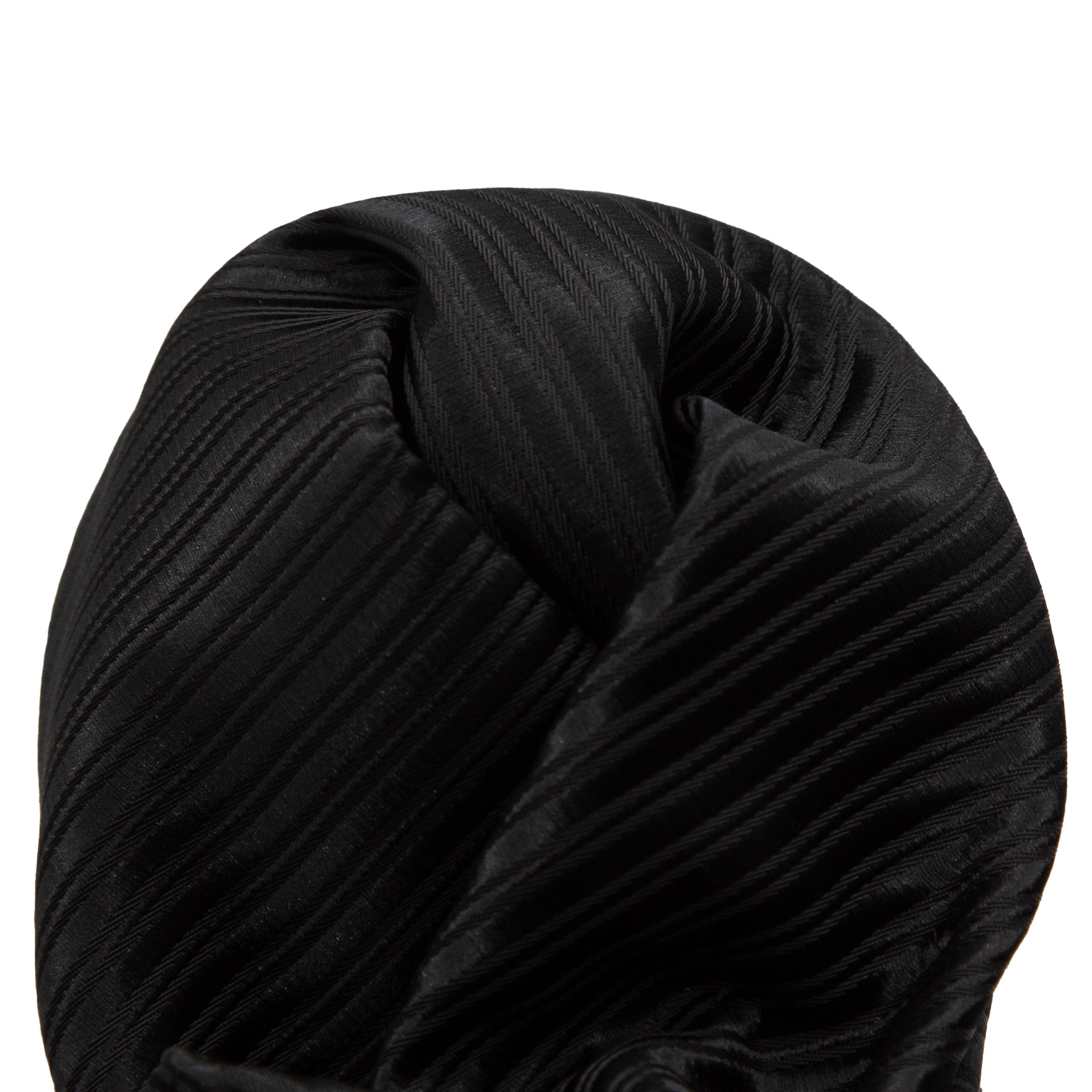 Black Twill Diagonal Striped Twill Weave Pocket Square