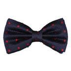 Navy/Red Silk Polka Dot Square Weave Pre Tied Bow Tie