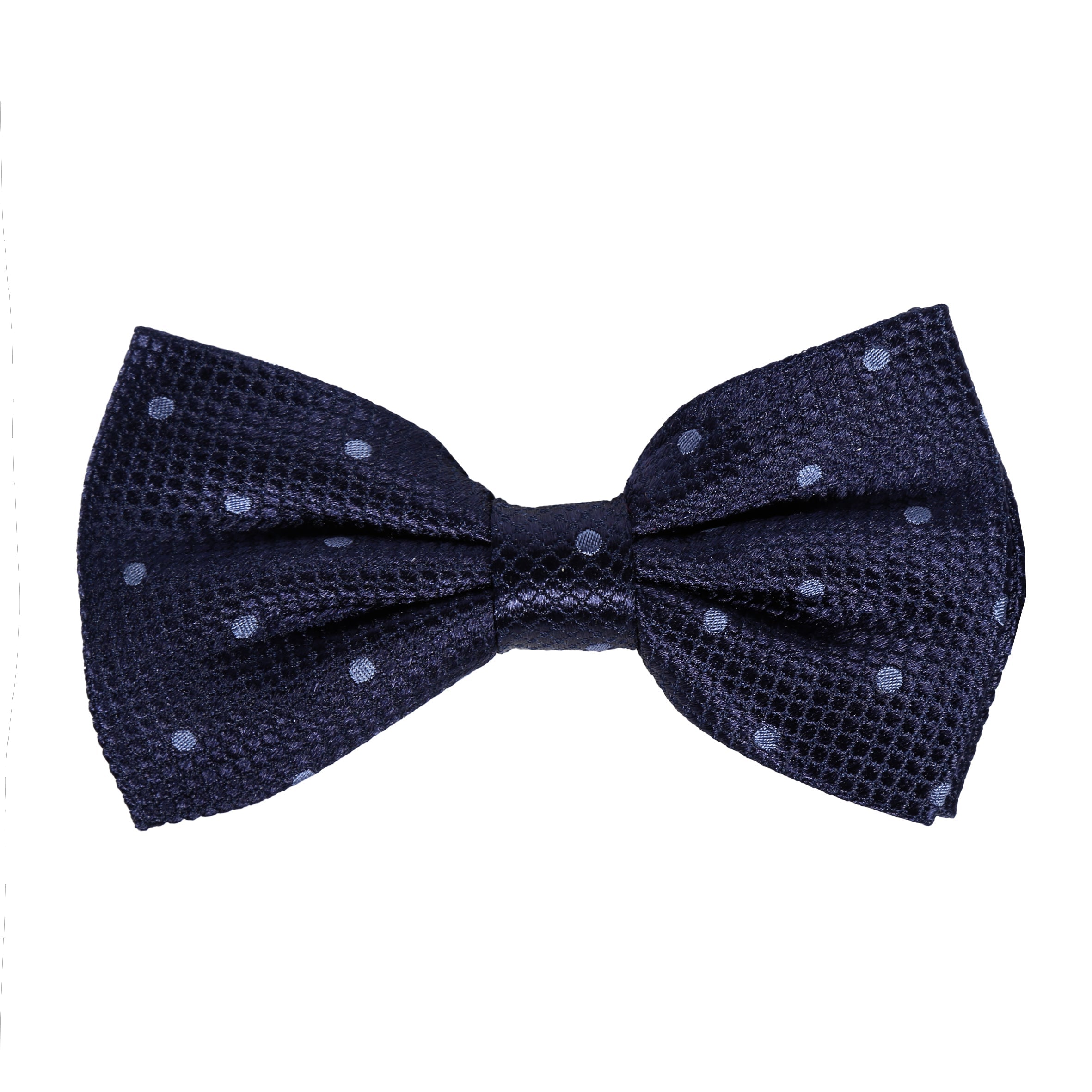 Navy/Slate Polka Dot Square Weave Pre Tied Bow Tie