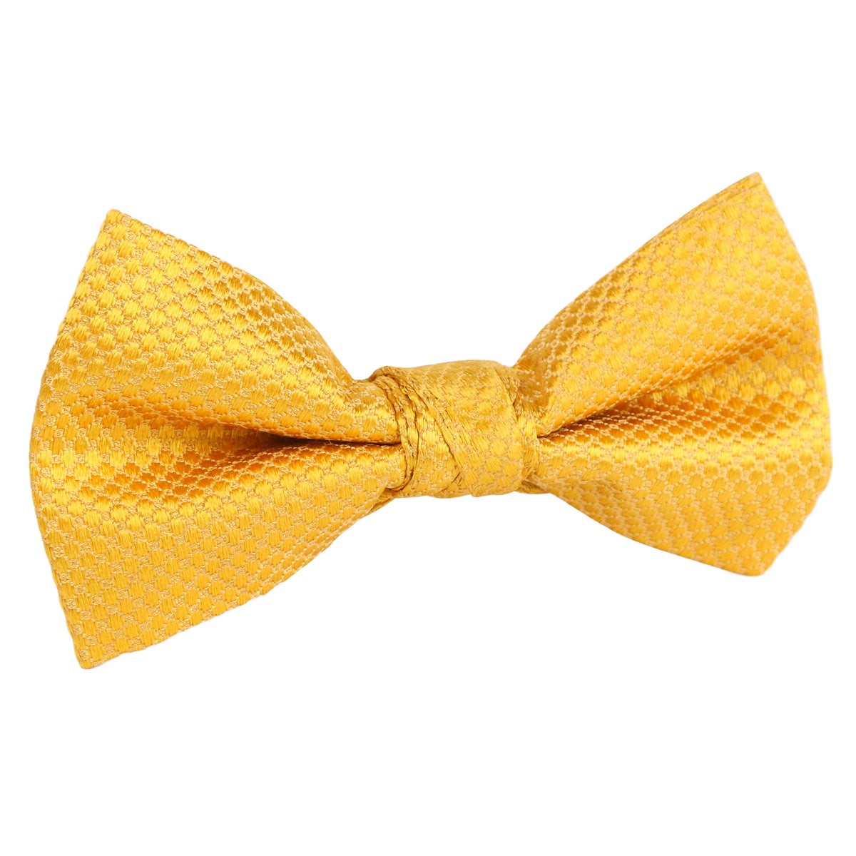 Gold Luxury Silk Square Weave Single Dimple Silk Bow Tie