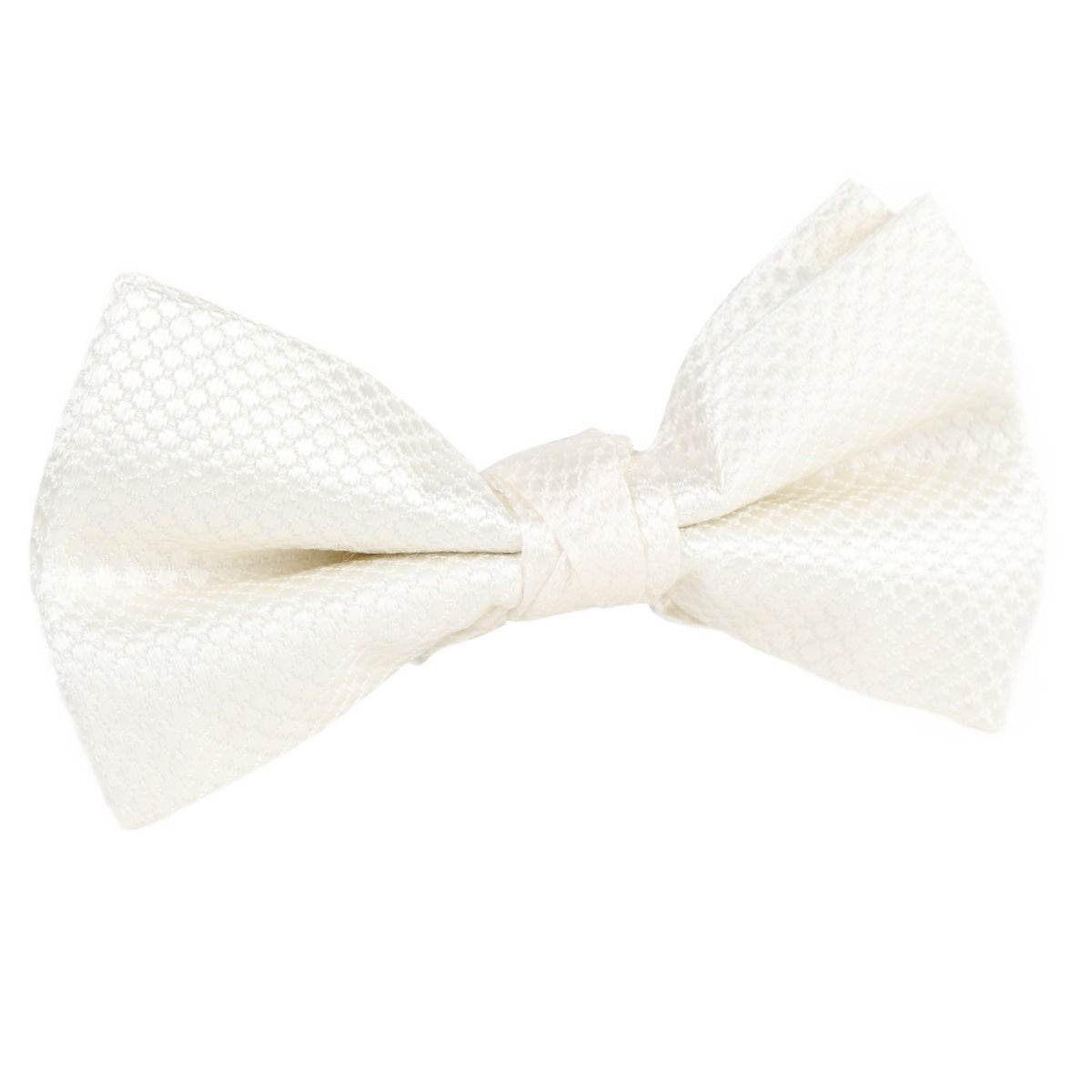 Off White Luxury Silk Square Weave Single Dimple Bow Tie