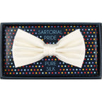 Black Pure Silk Textured Square Weave Bow Tie