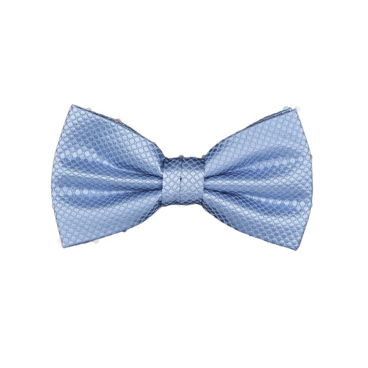 Sky Blue Pure Silk Textured Square Weave Bow Tie
