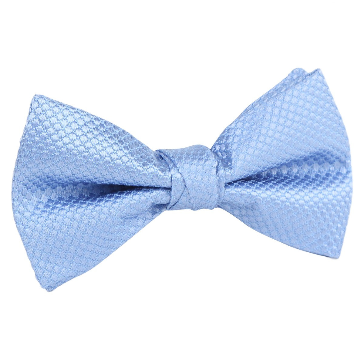 Sky Blue Luxury Silk Square Weave Single Dimple Bow Tie