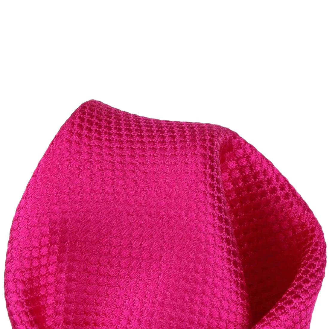 Magenta Pure Silk Textured Square Weave Pocket Square