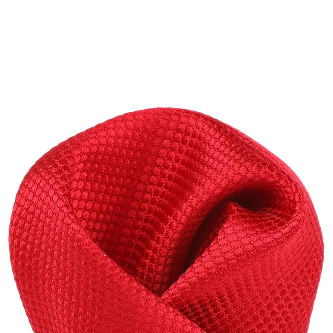 Red Pure Silk Textured Square Weave Pocket Square