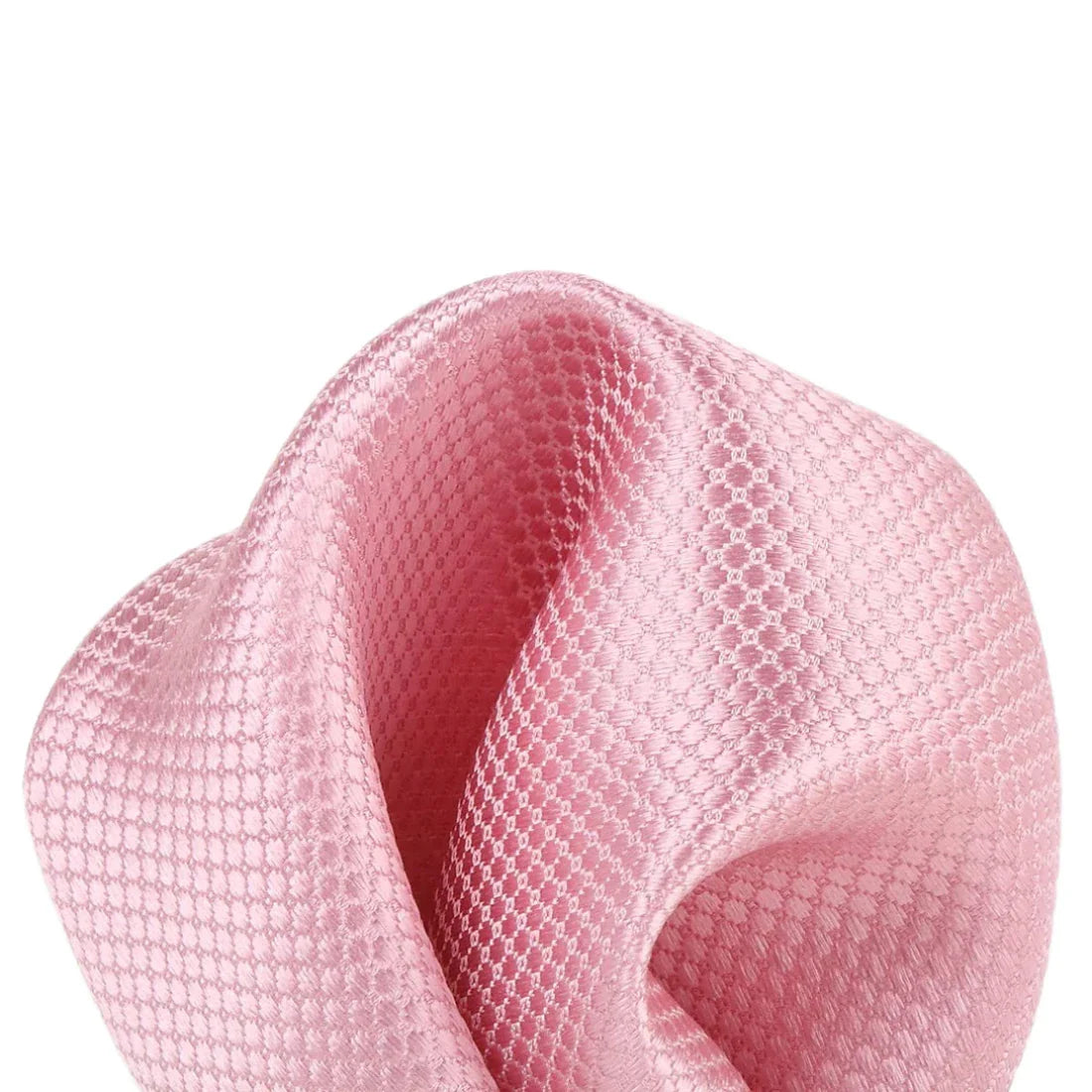Pink Pure Silk Textured Square Weave Pocket Square
