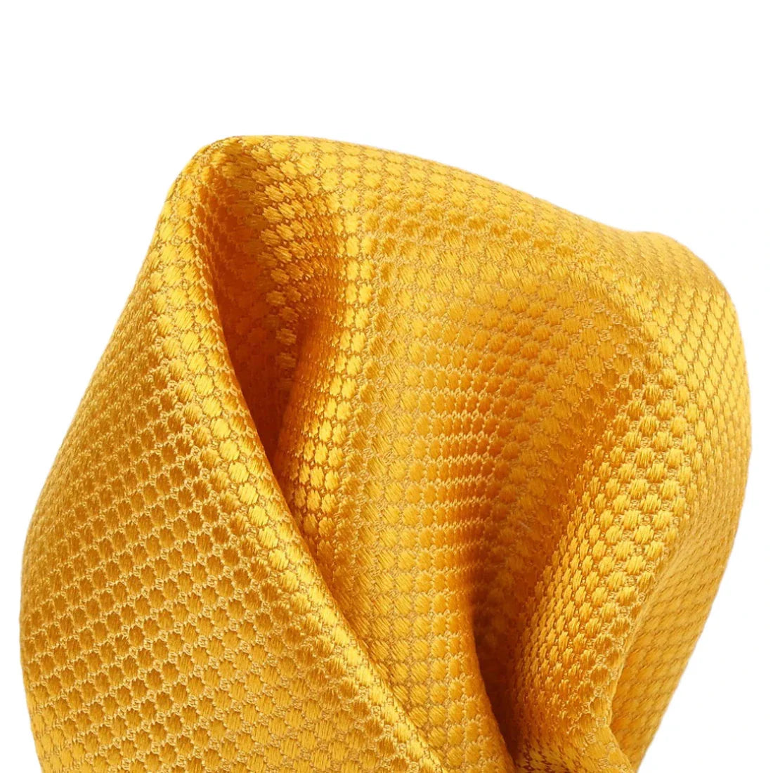 Gold Pure Silk Textured Square Weave Pocket Square