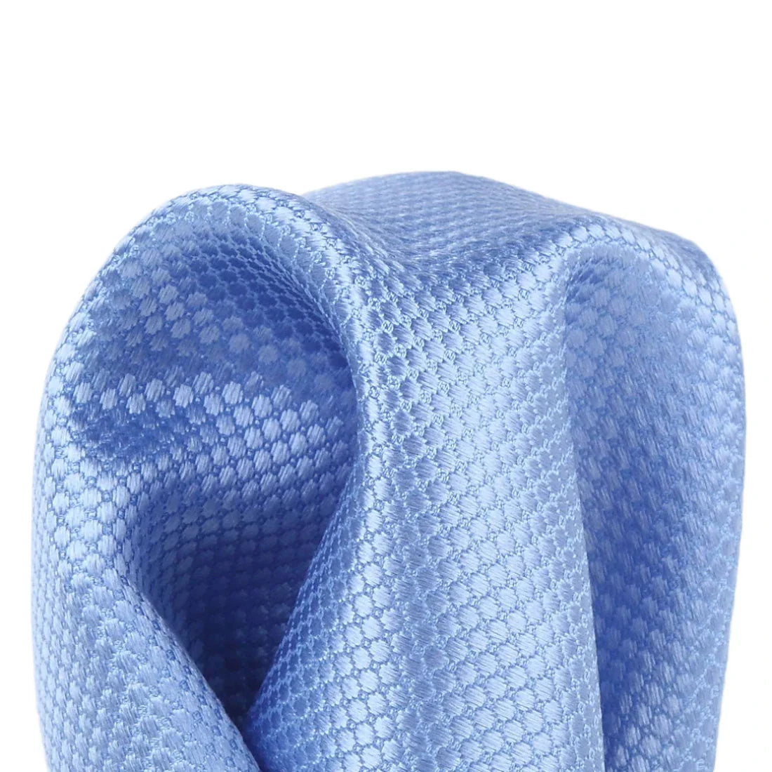 Sky Blue Pure Silk Textured Square Weave Pocket Square