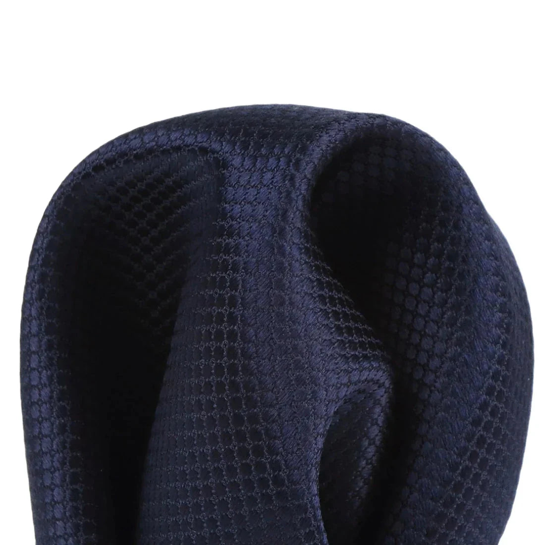 Navy Pure Silk Textured Square Weave Pocket Square