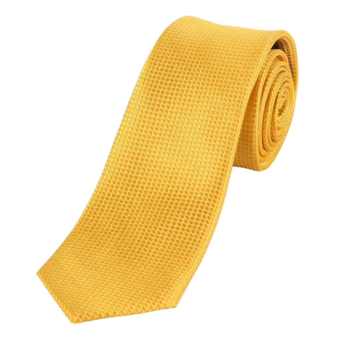Gold Pure Silk Textured Square Weave Neck Tie