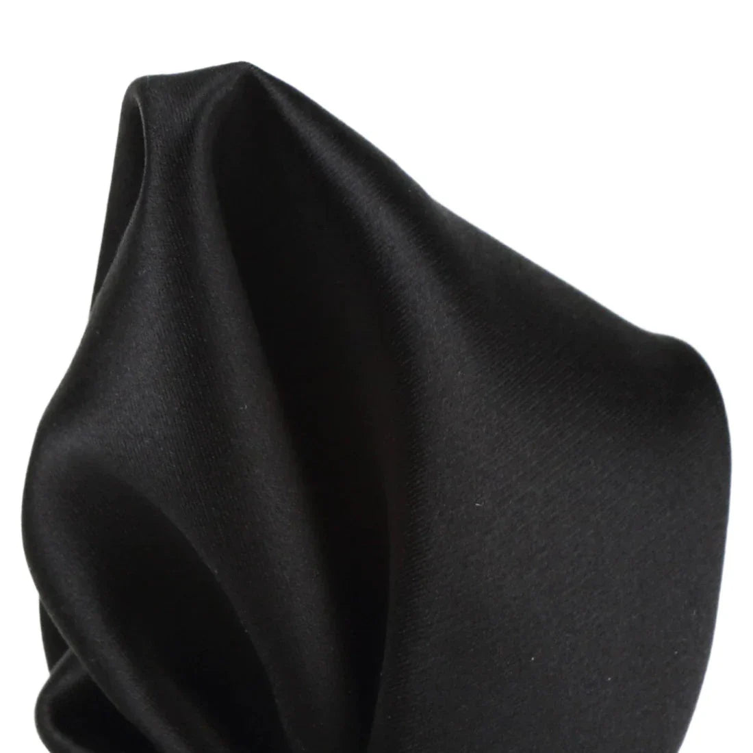 Black Pure Silk Solid Satin Weave Pocket Square
