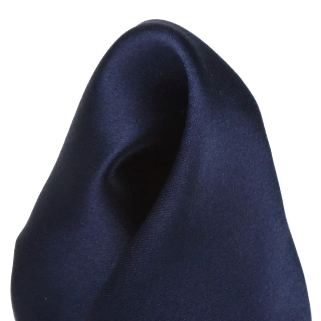 Navy Pure Silk Solid Satin Weave Pocket Square