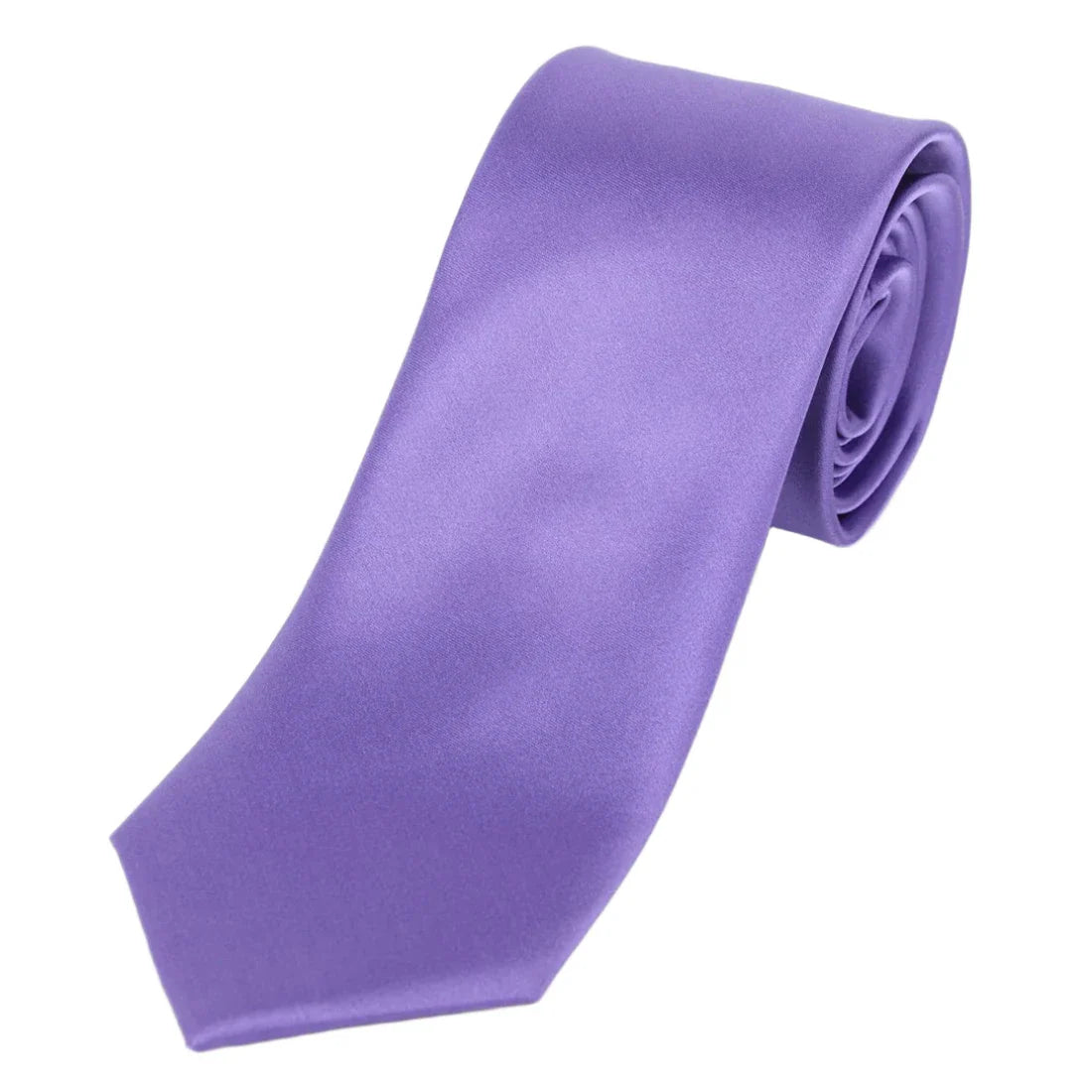 Purple Pure Silk Solid Satin Weave Neck Tie