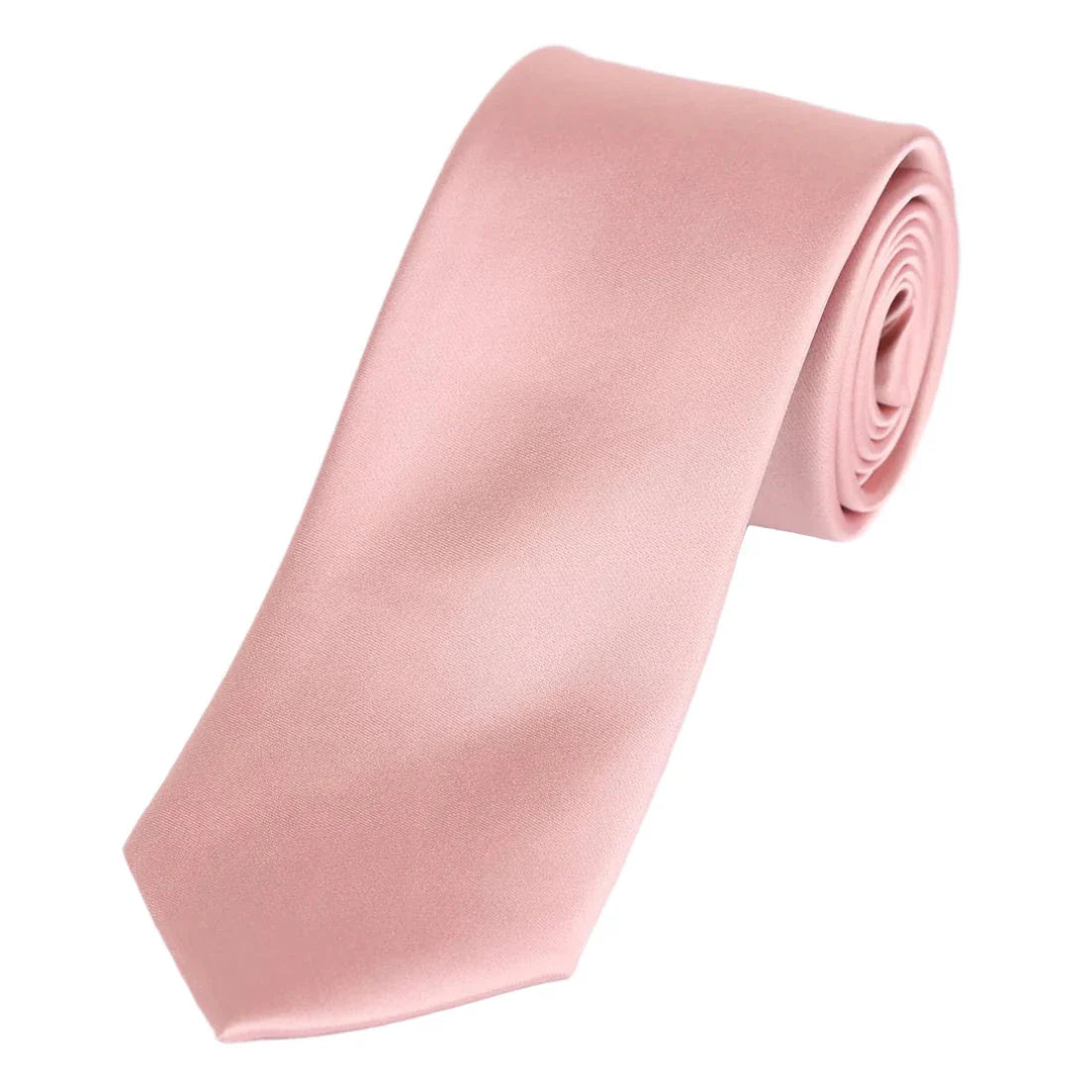 Soft Pink Pure Silk Solid Satin Weave Neck Tie