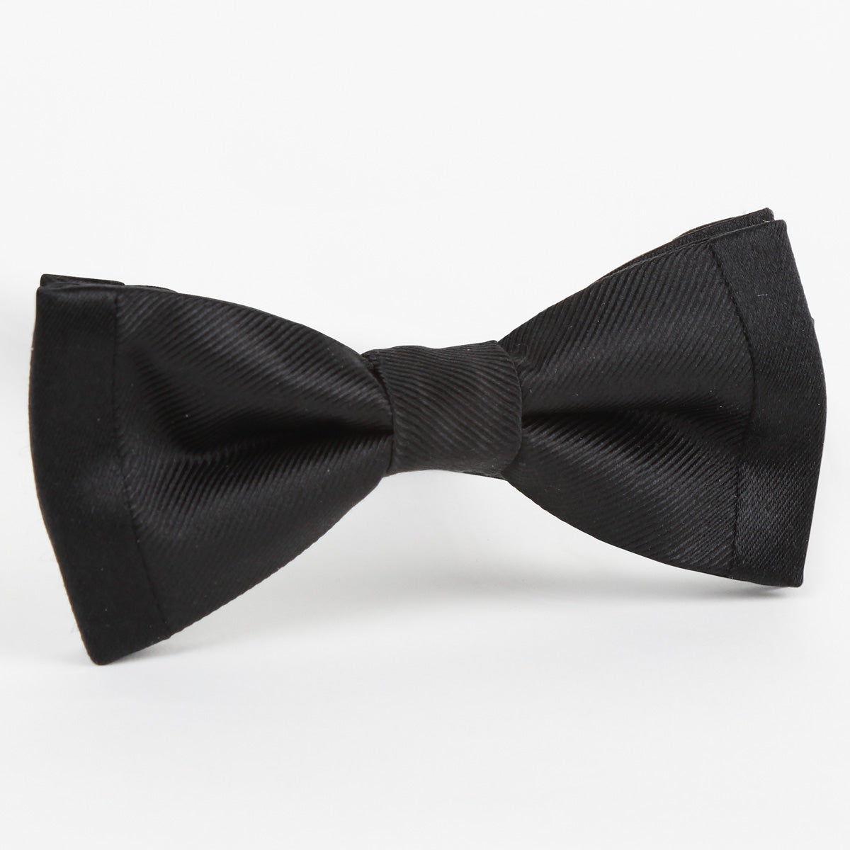 Black Luxury Pure Silk Twill Weave/Satin Edge Slim Bow Tie