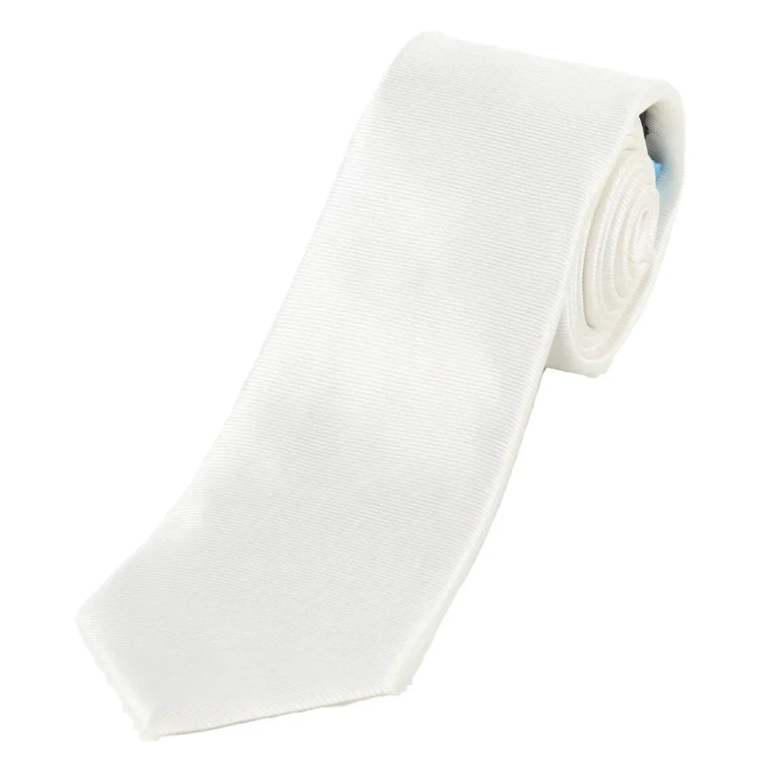 Off White Silk Twill Weave Neck Tie