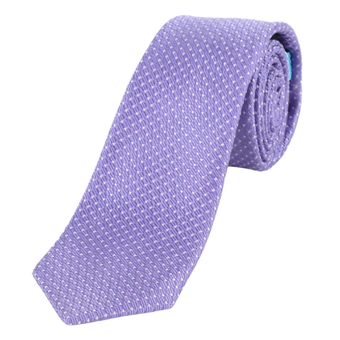 Purple Pure Silk Spotted Textured Weave Neck Tie