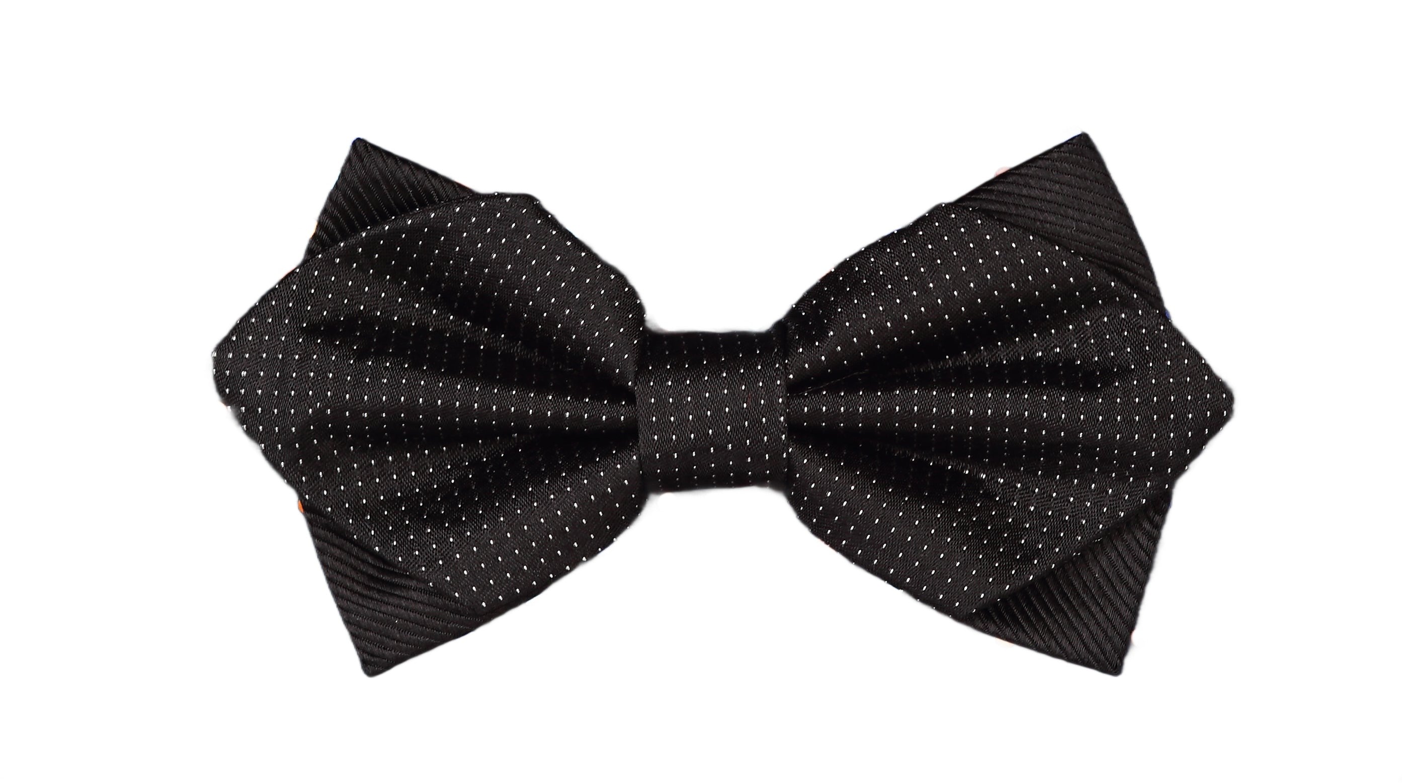 James Adelin Pure Silk Combo Pinpoint Satin/Twill Weave Bow Tie in Black