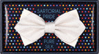 Off White Luxury Pure Silk Combo PinPoint Satin/Twill Weave Bow Tie