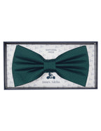 Dark Green Pure Silk Micro Spotted Satin Weave Bow Tie