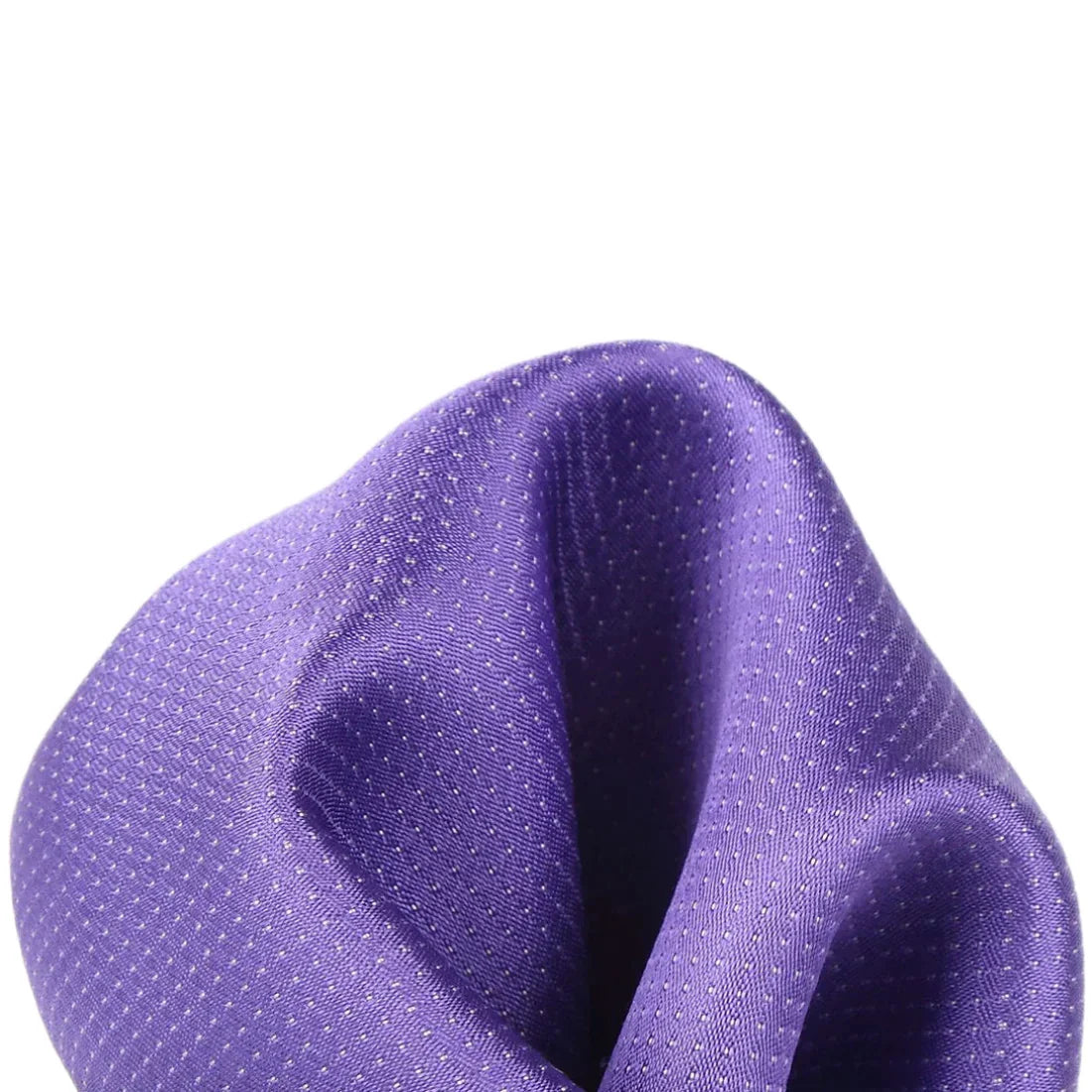 Purple Pure Silk Micro Spotted Satin Weave Pocket Square