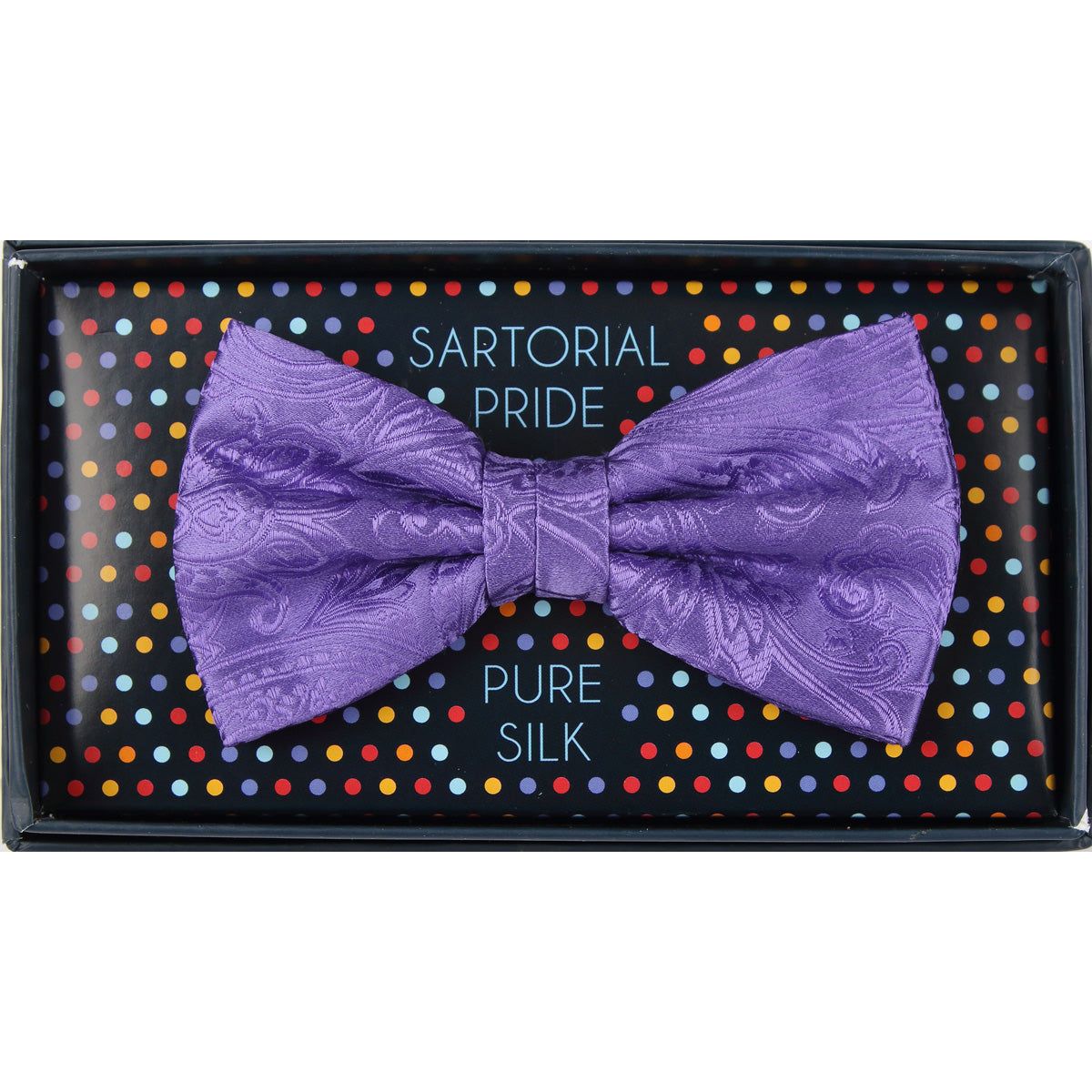 Purple Pure Silk Paisley Weave Bow Tie