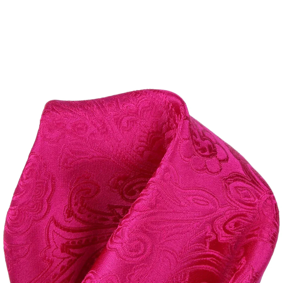 Magenta Pure Silk Paisley Weave Pocket Square