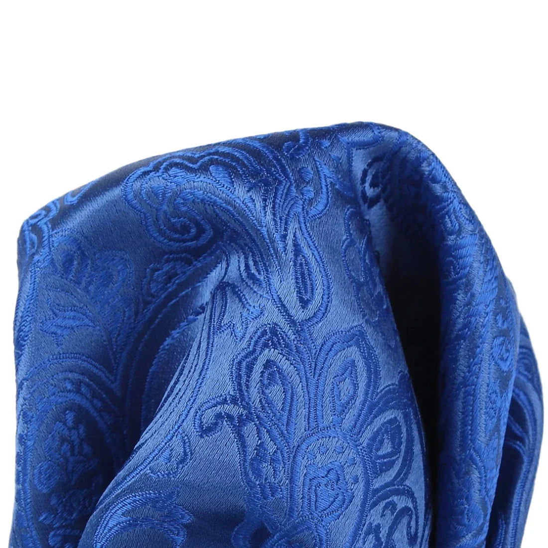 Royal Blue Pure Silk Paisley Weave Pocket Square