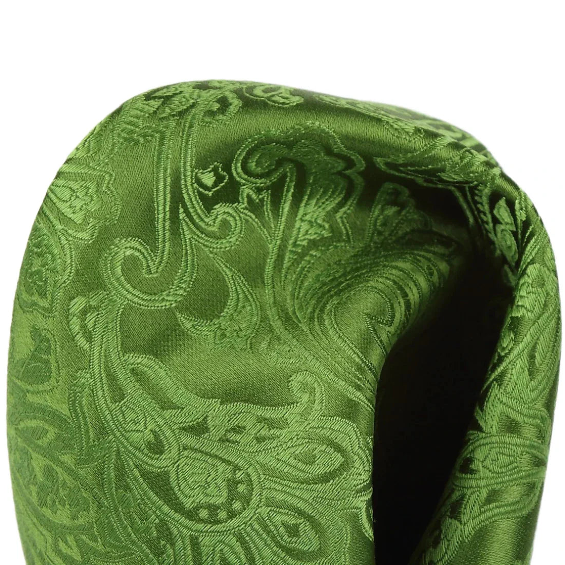 Green Pure Silk Paisley Weave Pocket Square