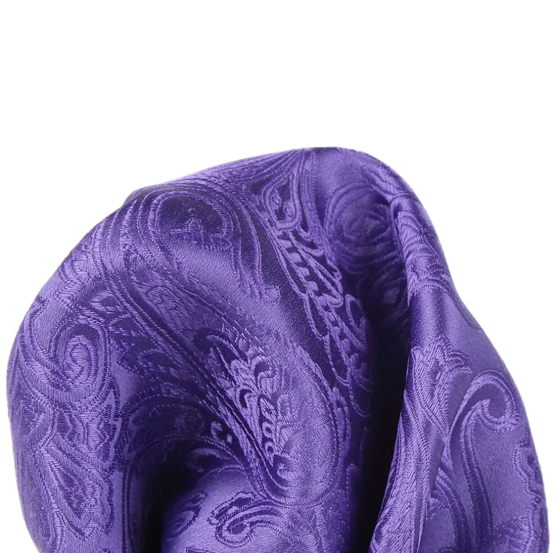 Purple Pure Silk Paisley Weave Pocket Square