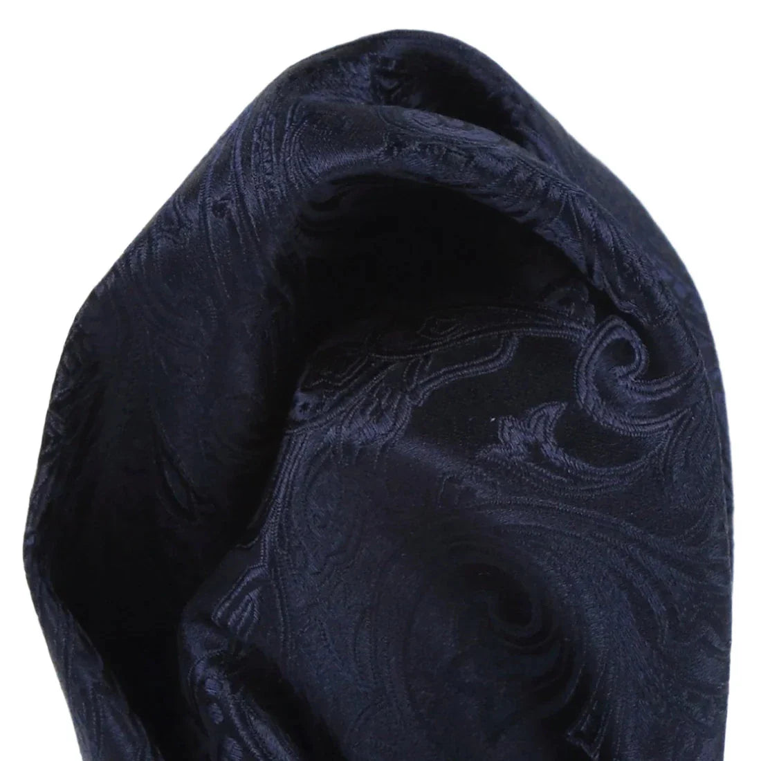 Navy Pure Silk Paisley Weave Pocket Square