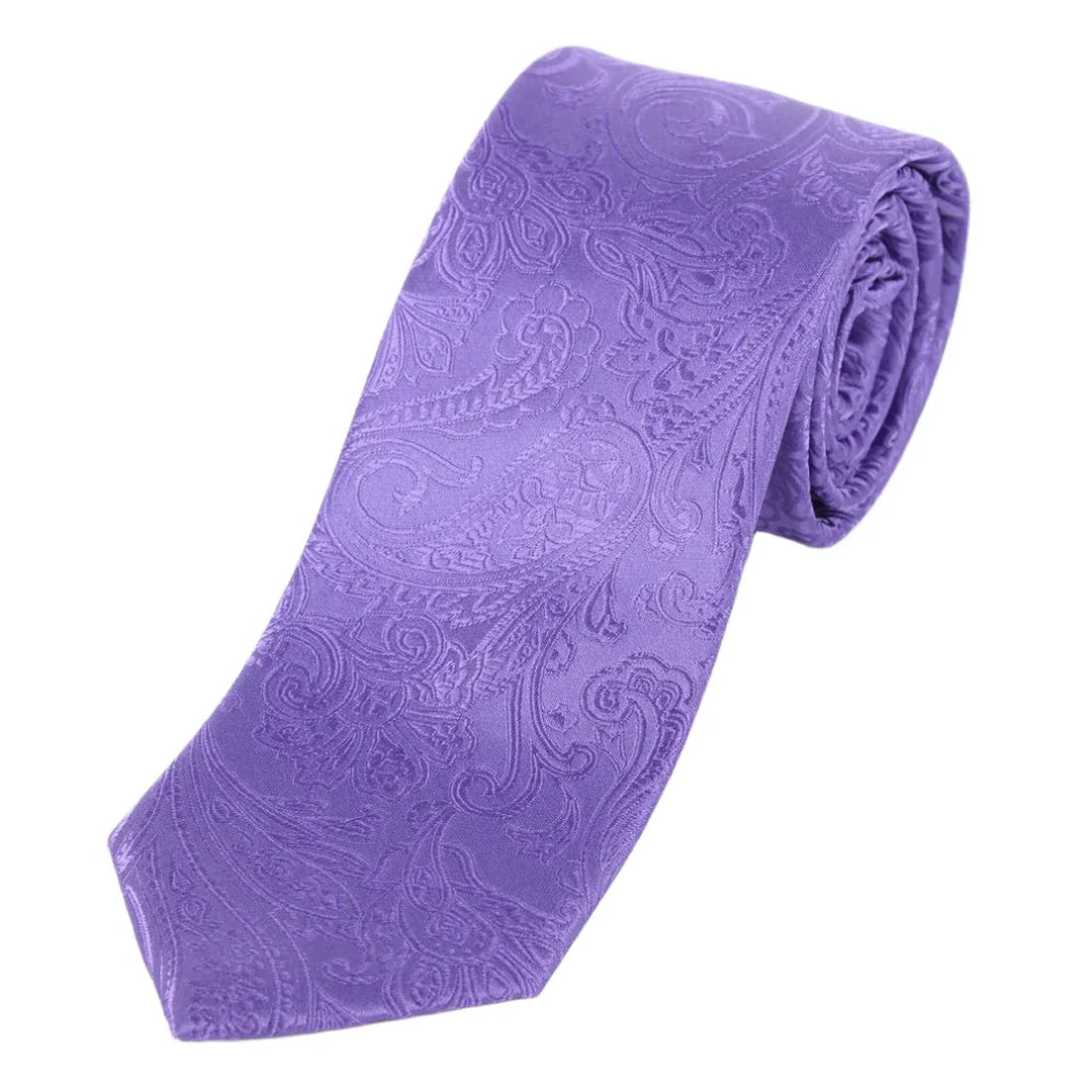 Purple Pure Silk Paisley Weave Neck Tie