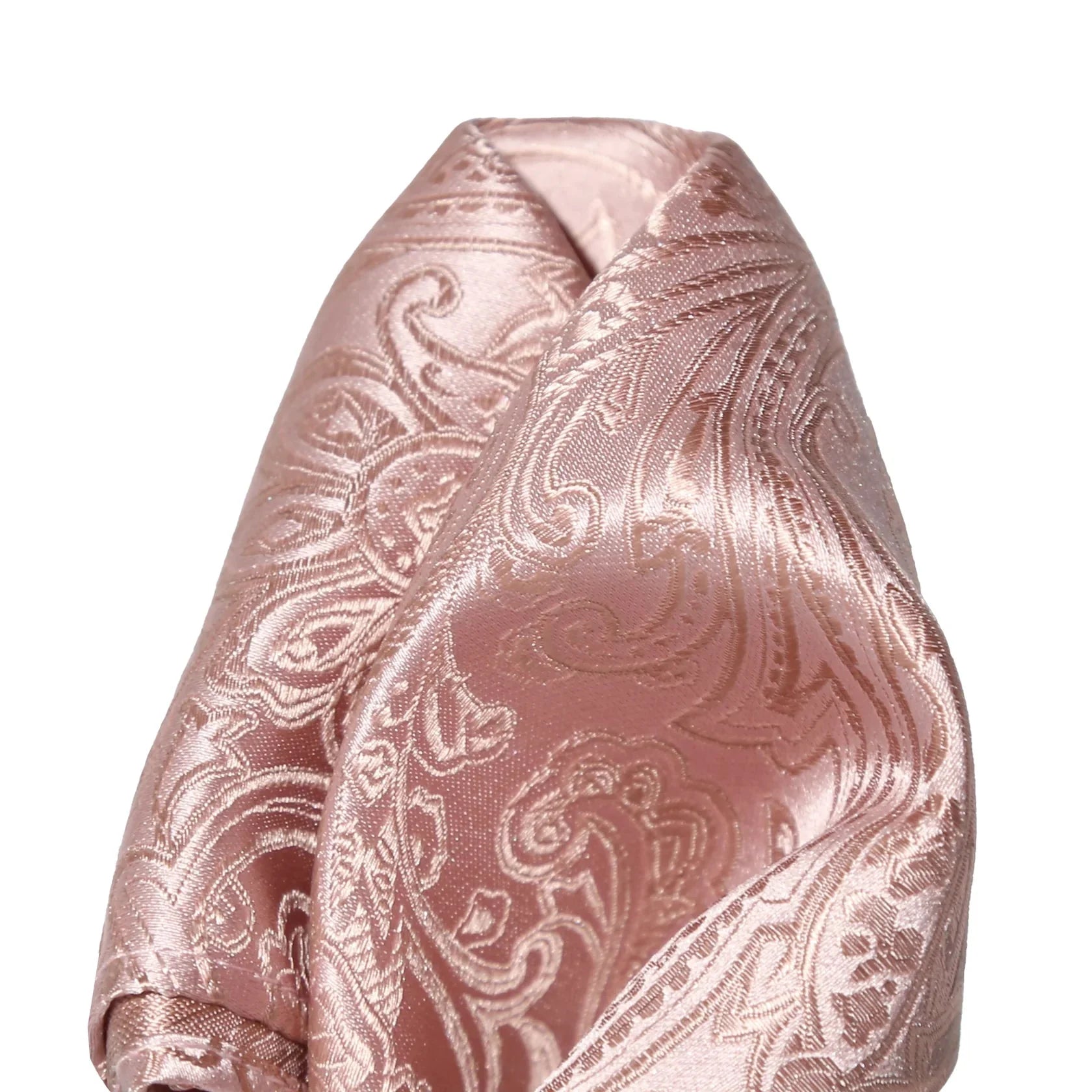 Soft Pink Pure Silk Paisley Weave Pocket Square